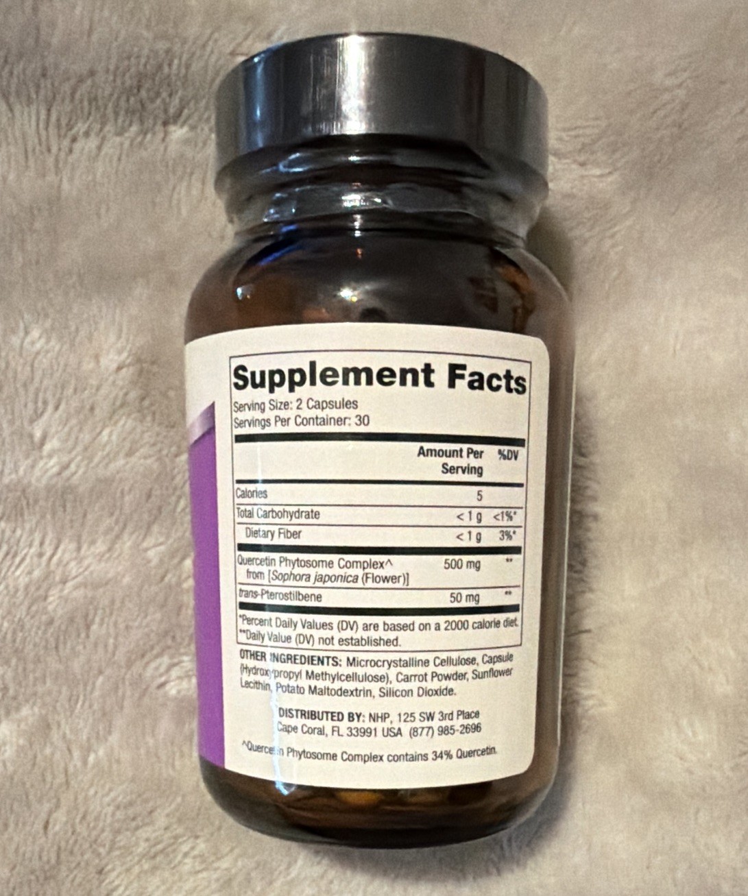 Dr. Mercola Quercetin Phytosome + trans-Pterostilbene 500mg Antioxidant 60 ct