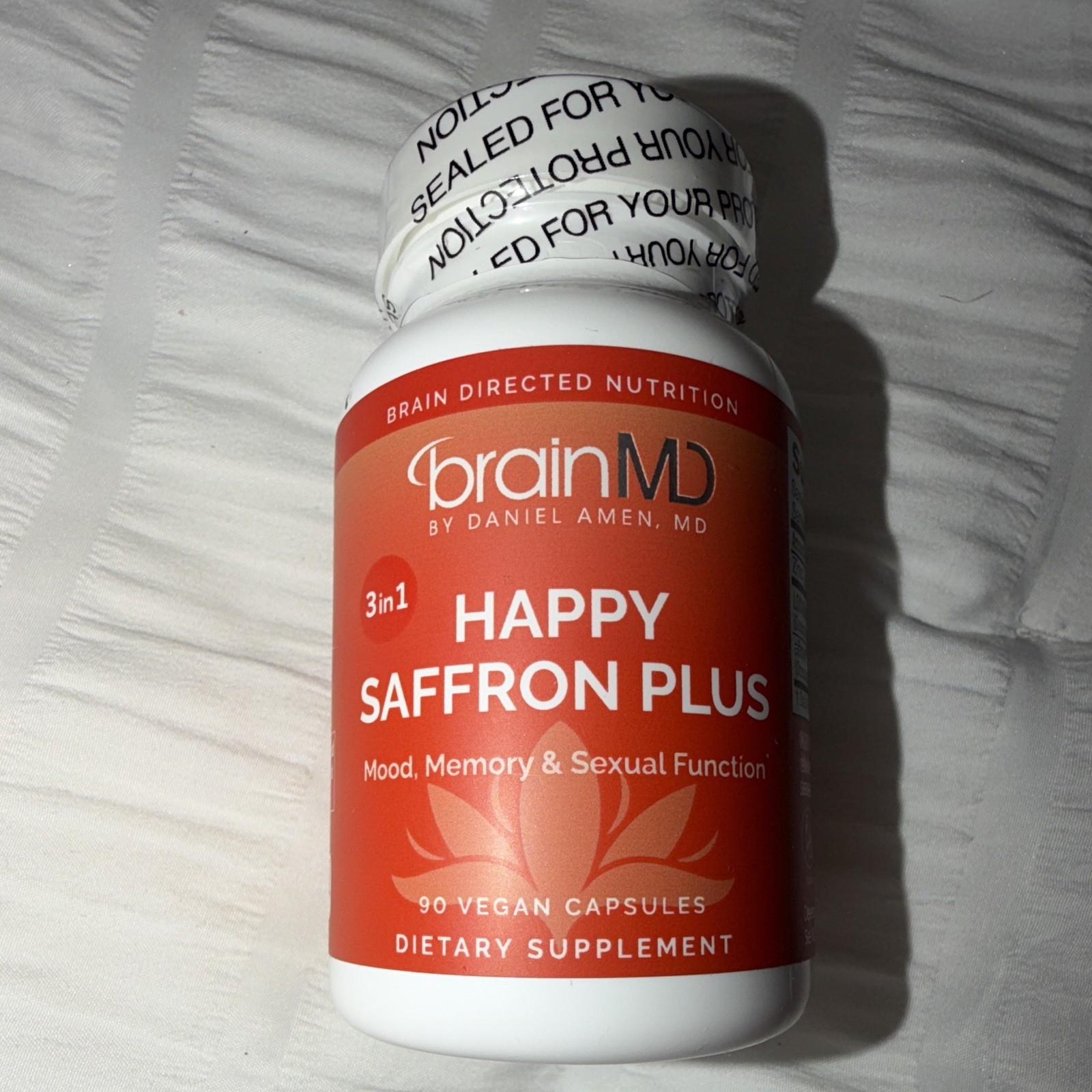 BrainMD Happy Saffron Plus 90 Vegan Capsules Gluten-Free Exp 03/2028
