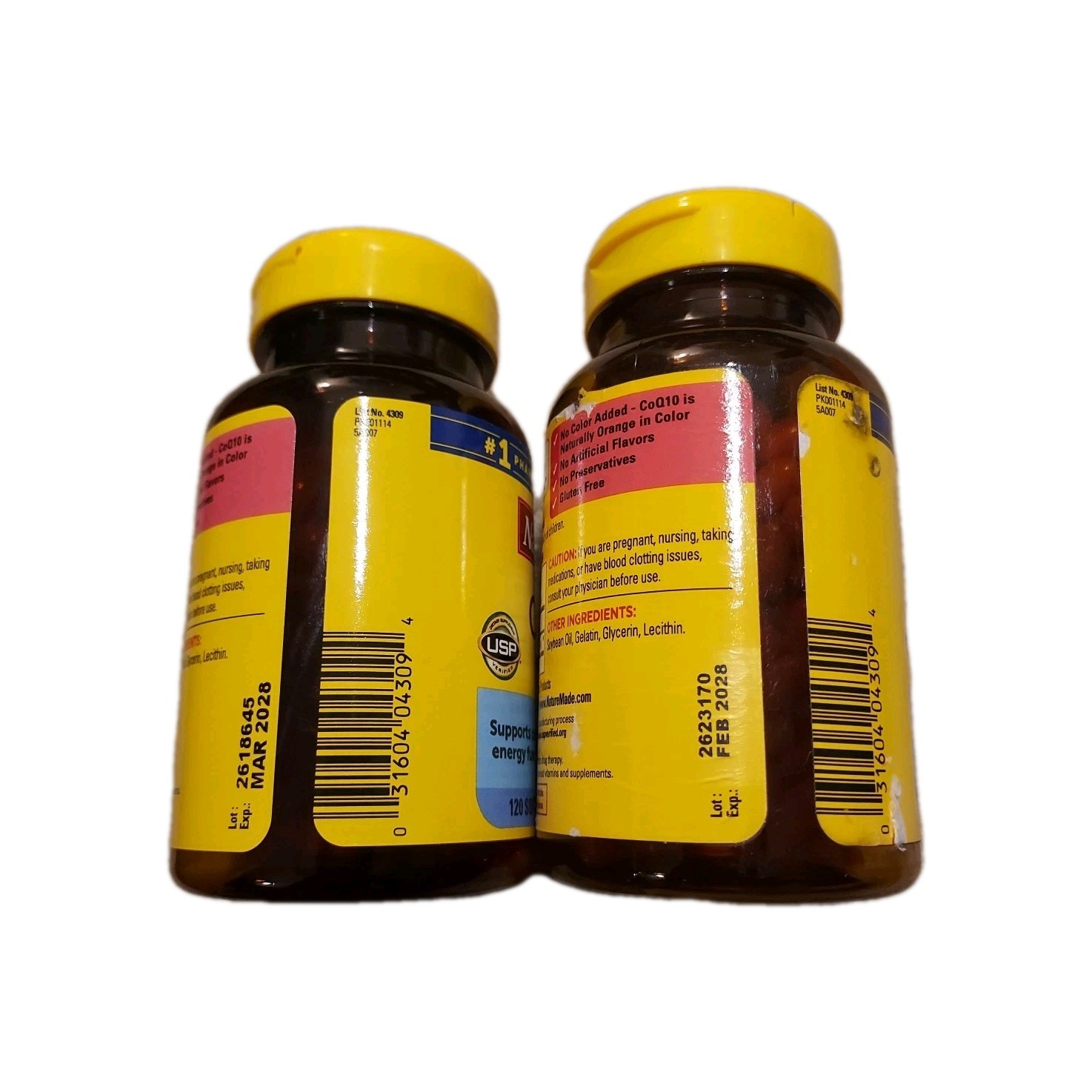 Lot Of 2 Nature Made CoQ10 120 Softgels EXP-2/2028