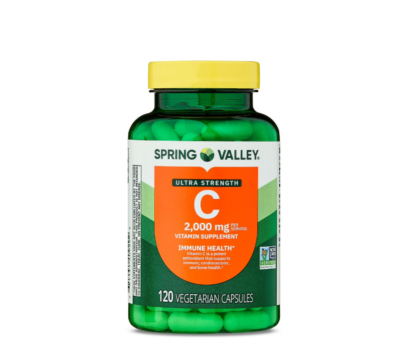 2 PACK Spring Valley Vitamin C Ultra Strength 2000mg 120 Ct Vegetarian Capsules