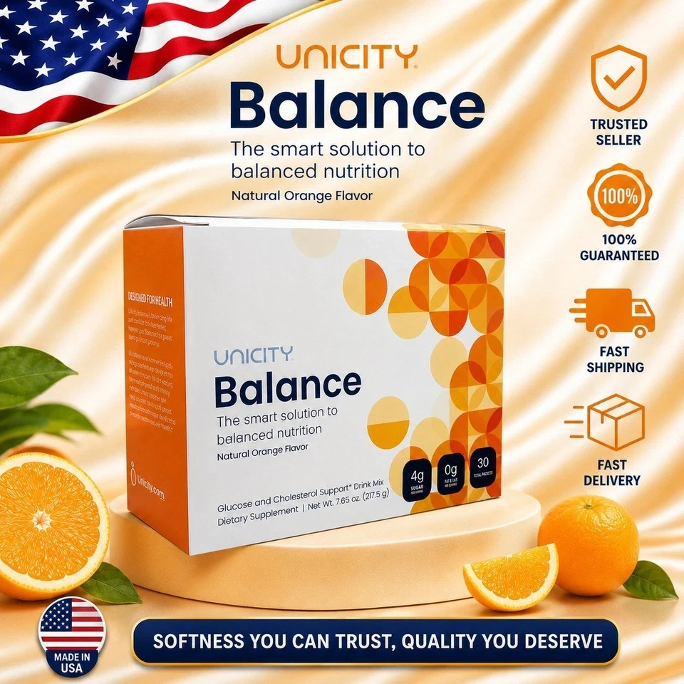 UNICITY Balance Cholesterol Support Drink Mix 30 Stick Pack (ORANGE) Exp 06/2027