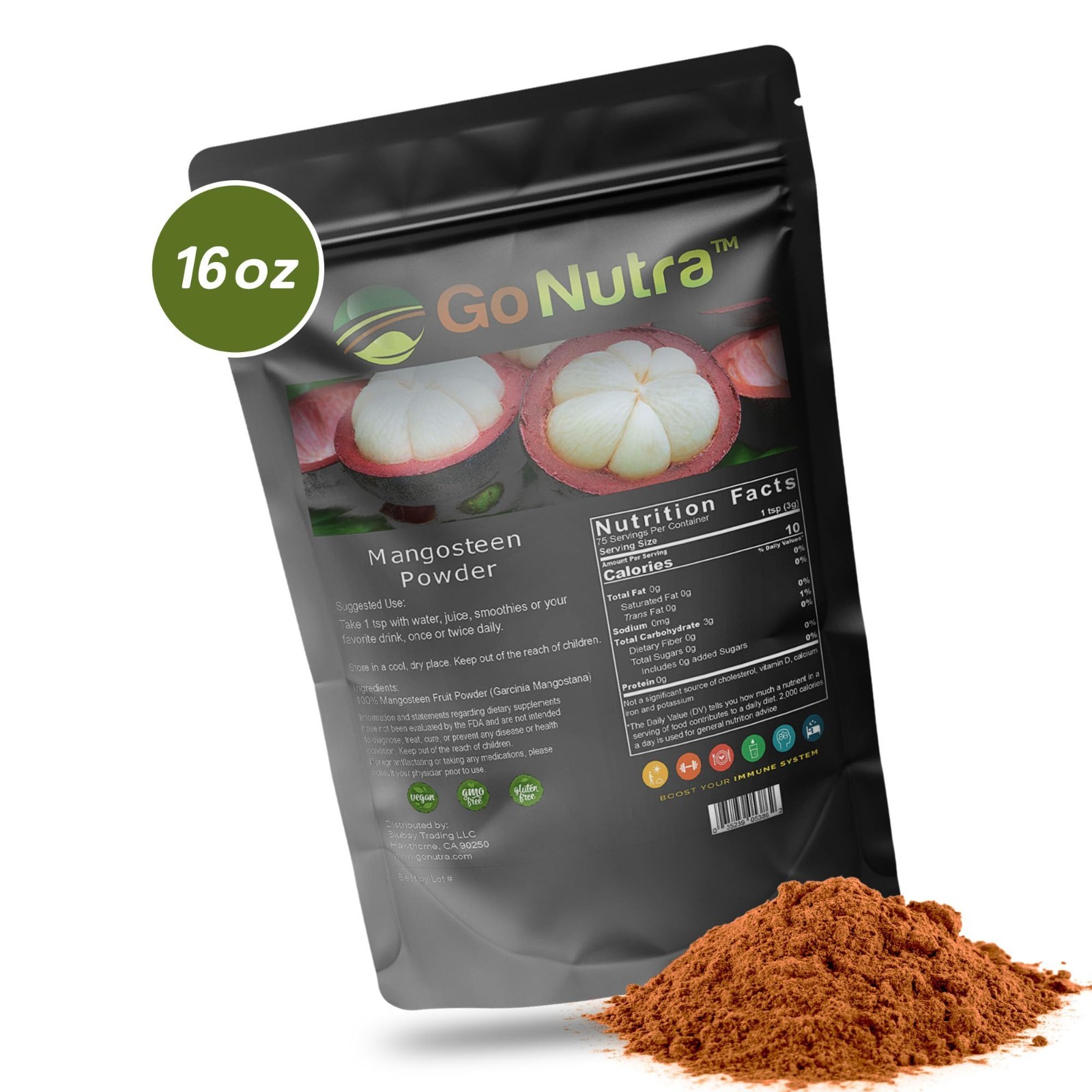Mangosteen Powder from Pericarp 1 lb. | Pure Superfood Powder Antioxidant