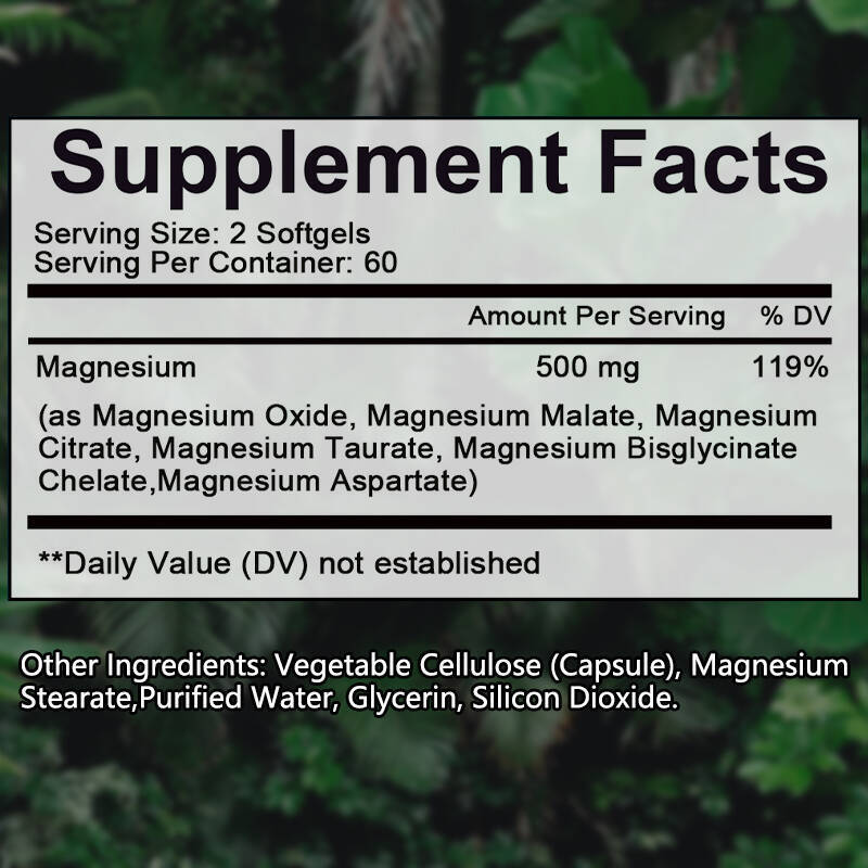 Magnesium Complex Supplement – Taurate, Citrate, Malate, Oxide For Muscle Bone