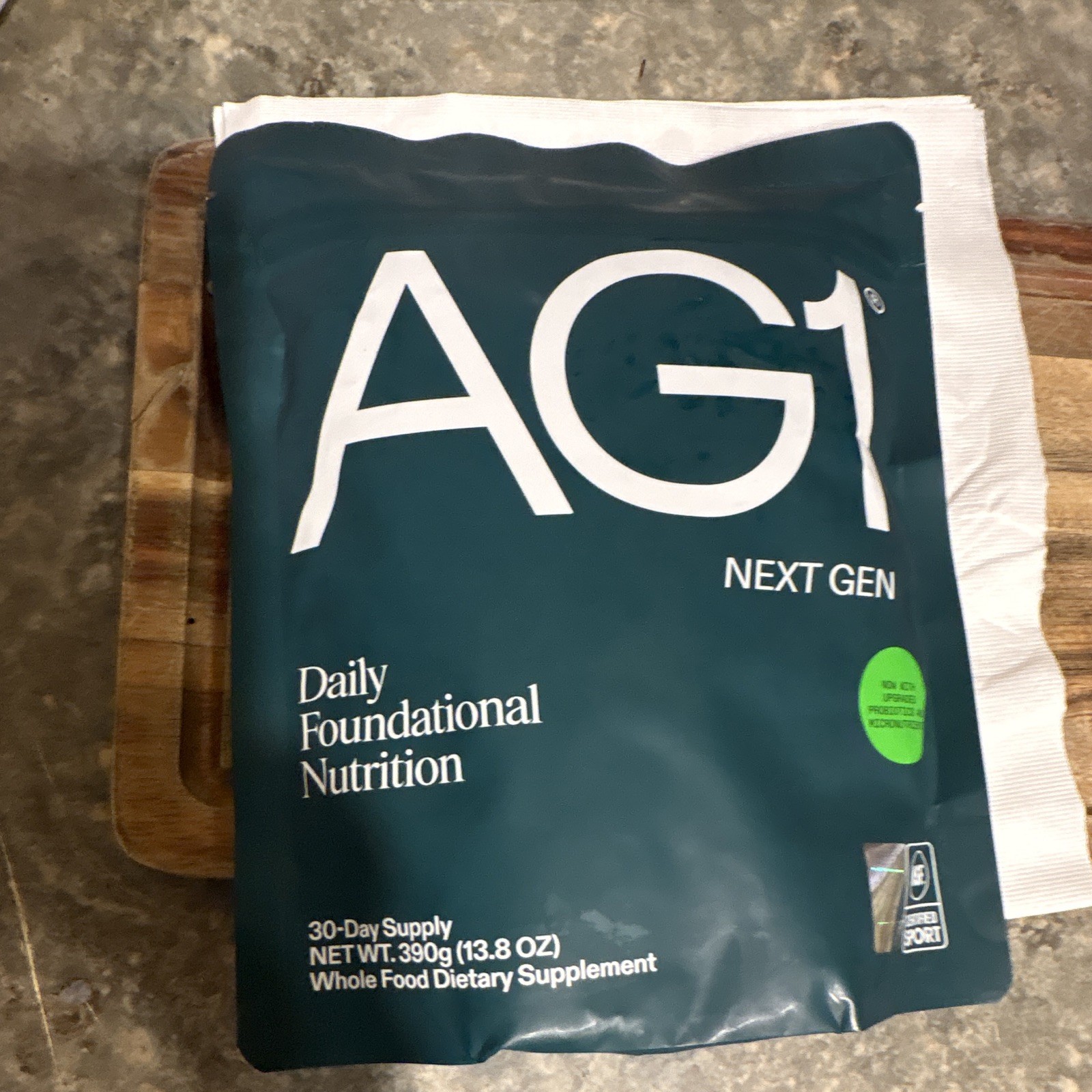 AG1 Next Gen Nutrition Powder Whole Food Supplement, Unflavored 390g 30-Day