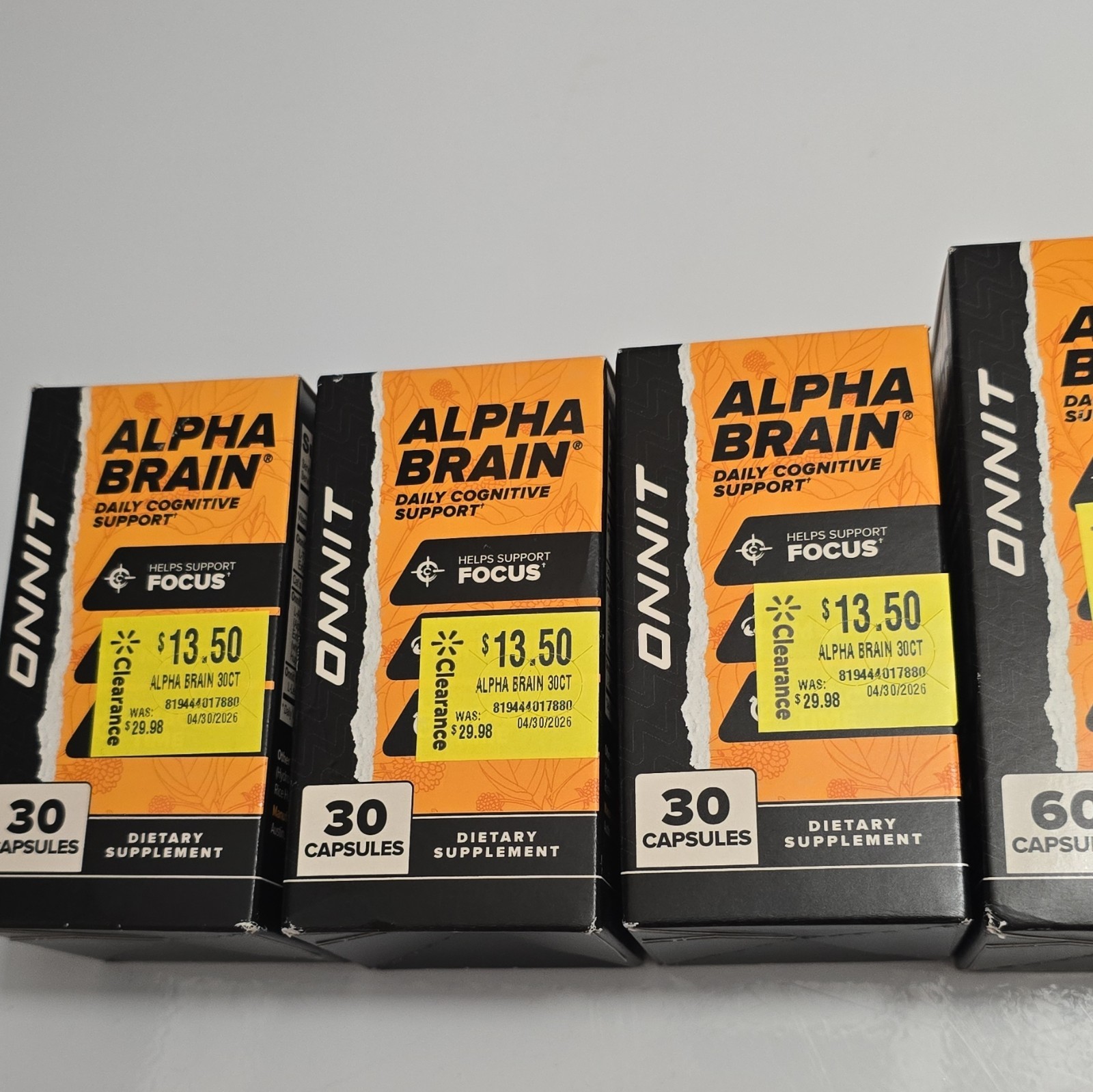 Alpha Brain Dietary Supplement 30 Capsules – Sealed Bottle – New Unopened