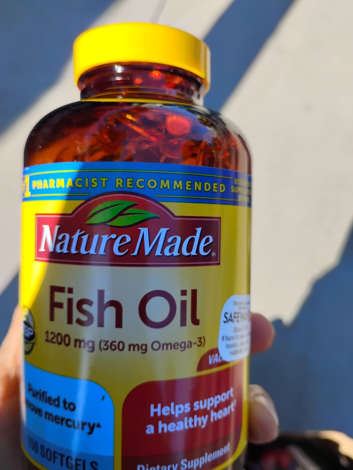 Nature Made Fish Oil 1200 mg, 360 mg OMEGA-3 300 Softgels (Exp 7/28)