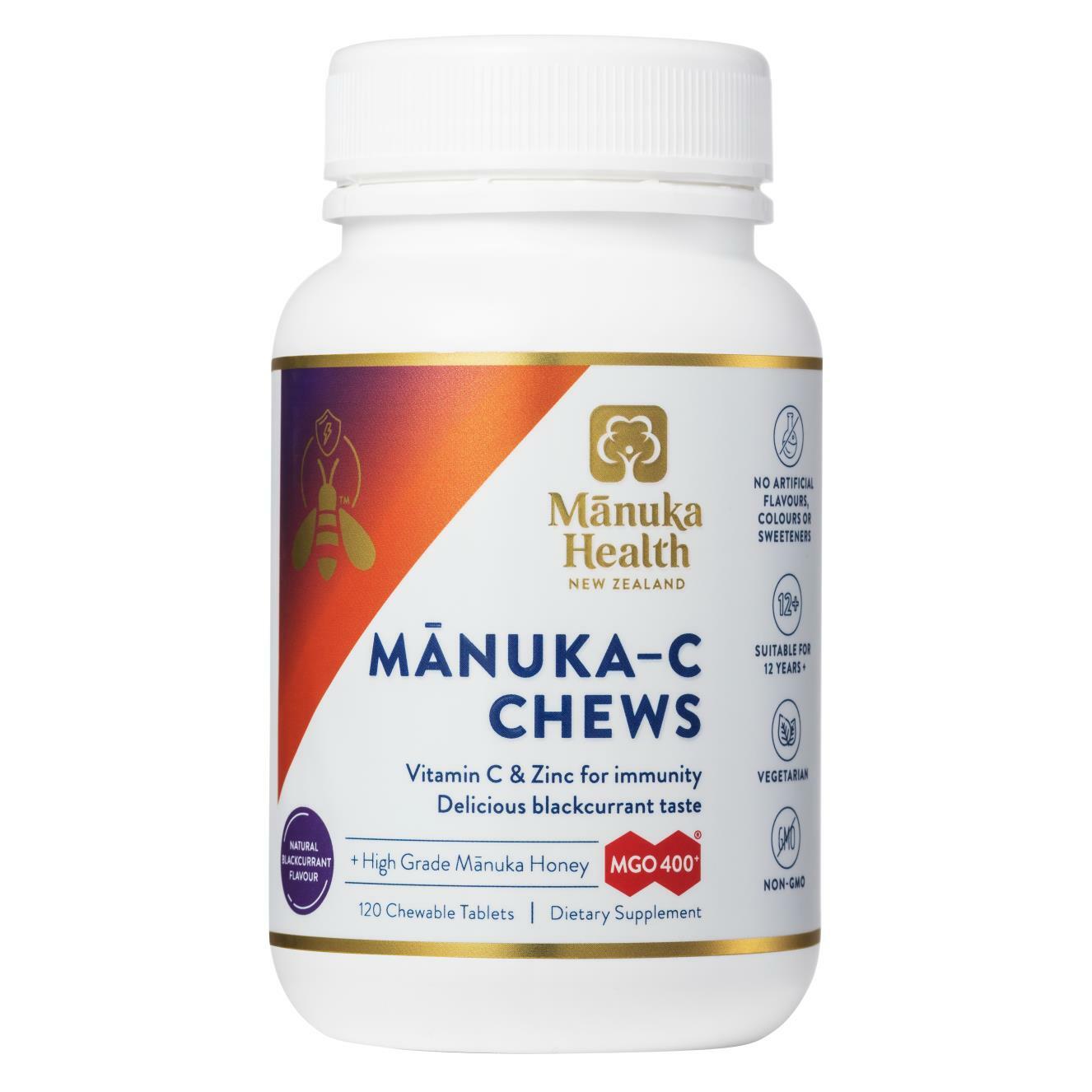 Manuka Health Manuka – C Chews MGO 400+ Chewable Tablets 60 Blackcurrant taste
