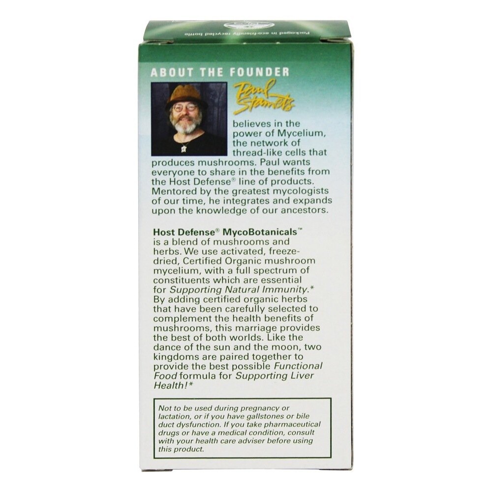 Fungi Perfecti Host Defense MycoBotanicals Liver, 60 Vegetarian Capsules