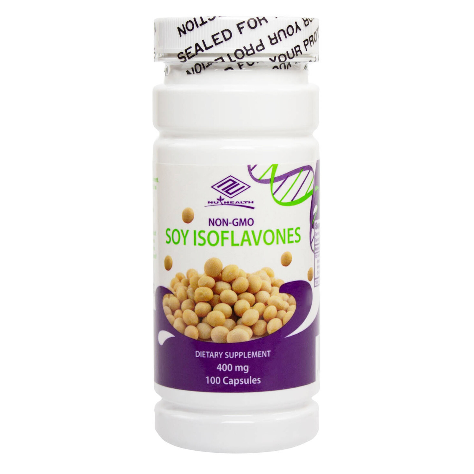 NON-GMO Pure Natural Soy Isoflavones 400 mg 100 Counts