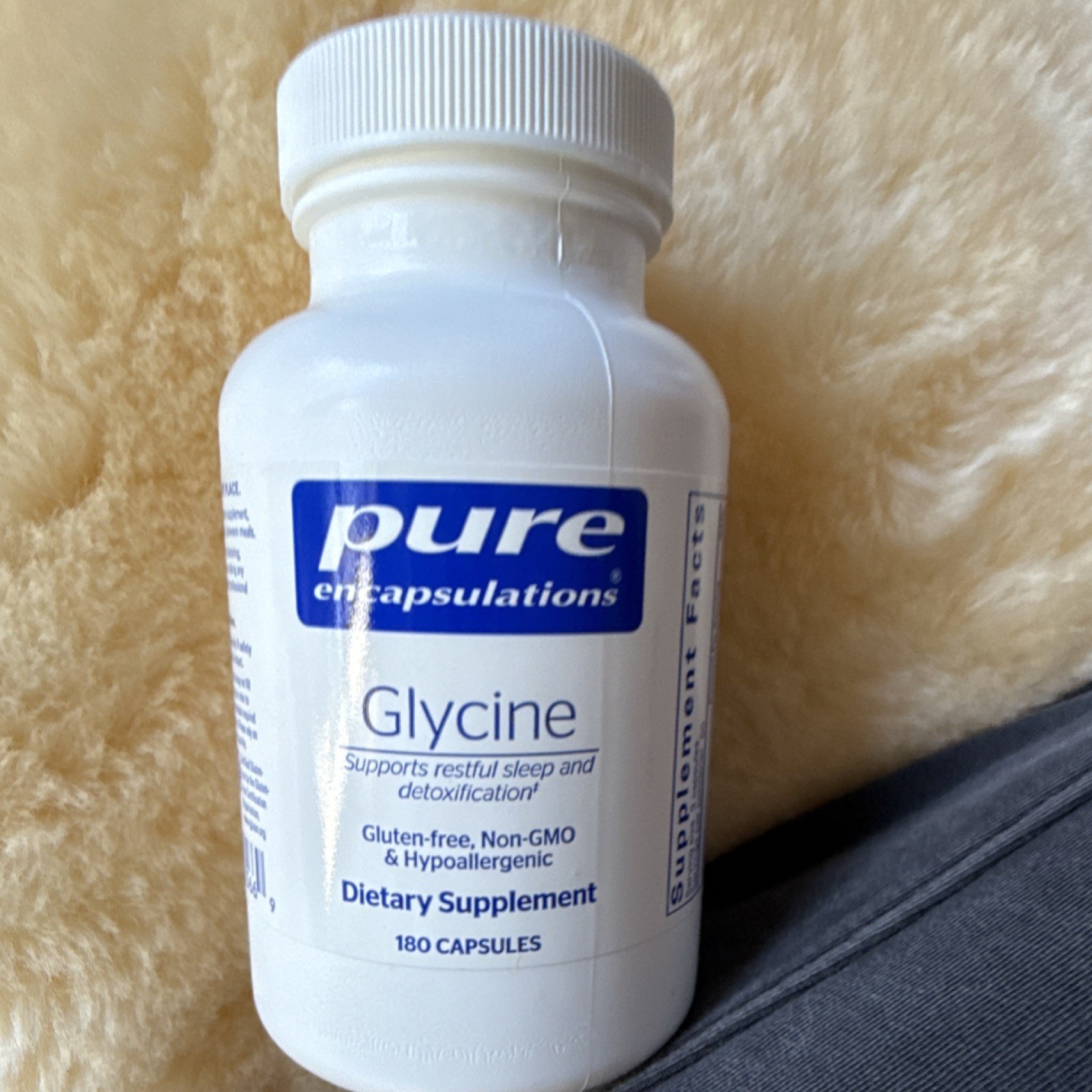 Glycine- Pure Encapsulations 180 Capsules 1500mg Gluten-Free Non-GMO Exp 05/2027