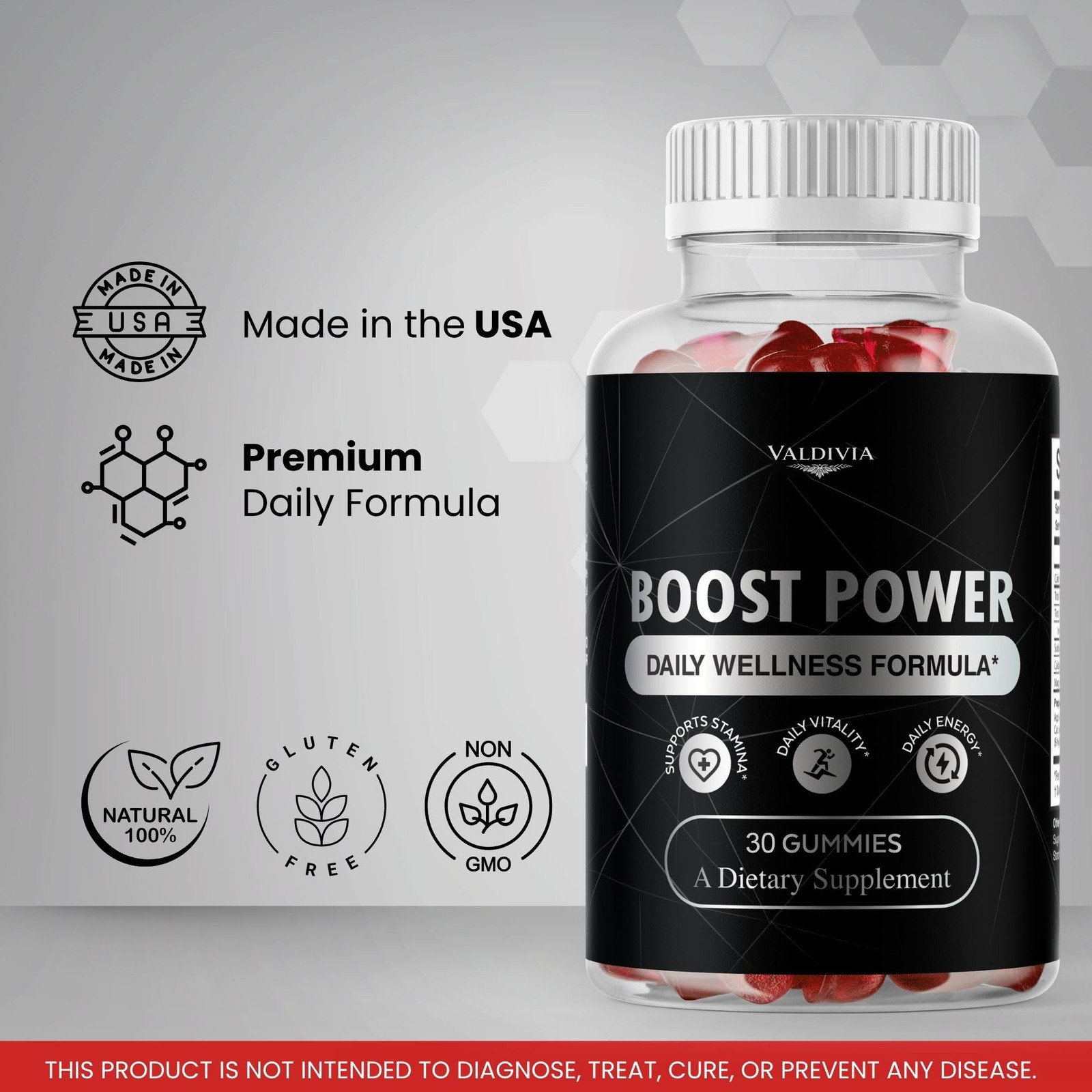 Boost Power Men Wellness Gummies Energy Vitality Daily Support 5 Pack 150Gt