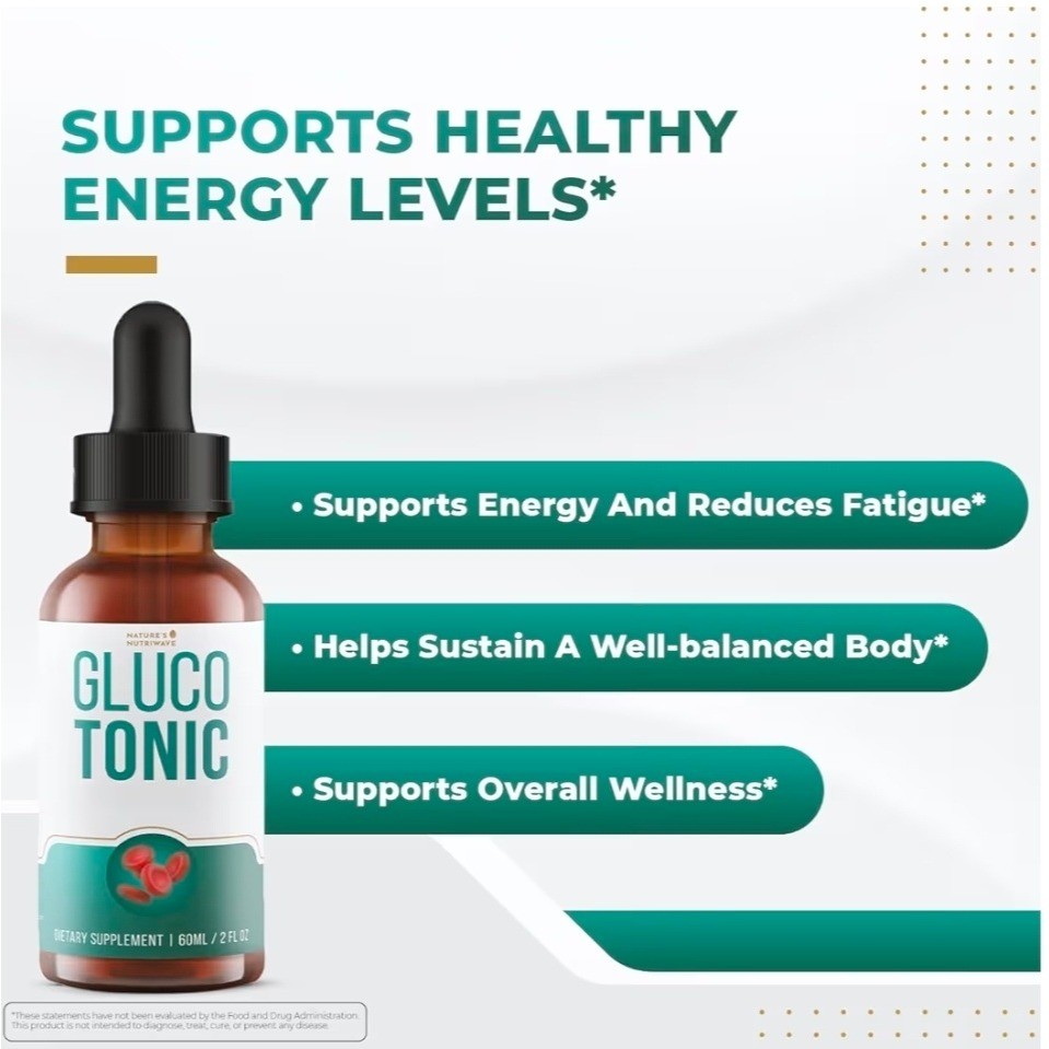 Nature’s NutriWave Gluco Tonic Liquid Dietary Supplement 2 floz 60ml Exp 02/2027