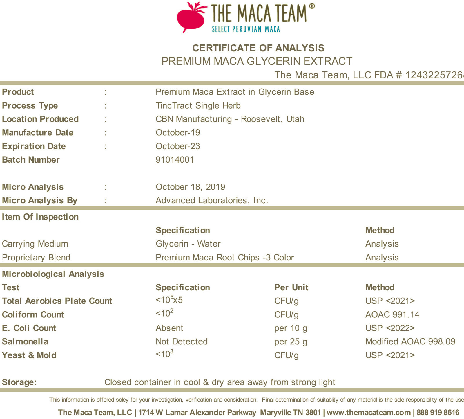 Premium Maca Liquid Extract – Alcohol Free – Made Premium Maca Grown in Peru