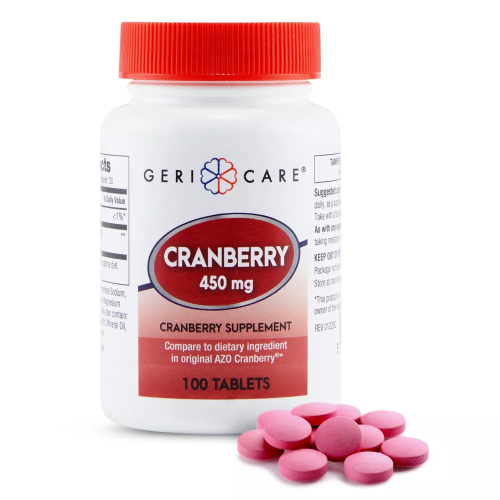 Geri-Care Cranberry Extract Dietary Supplement Tablets 450mg Strength 100 Ct 3PK