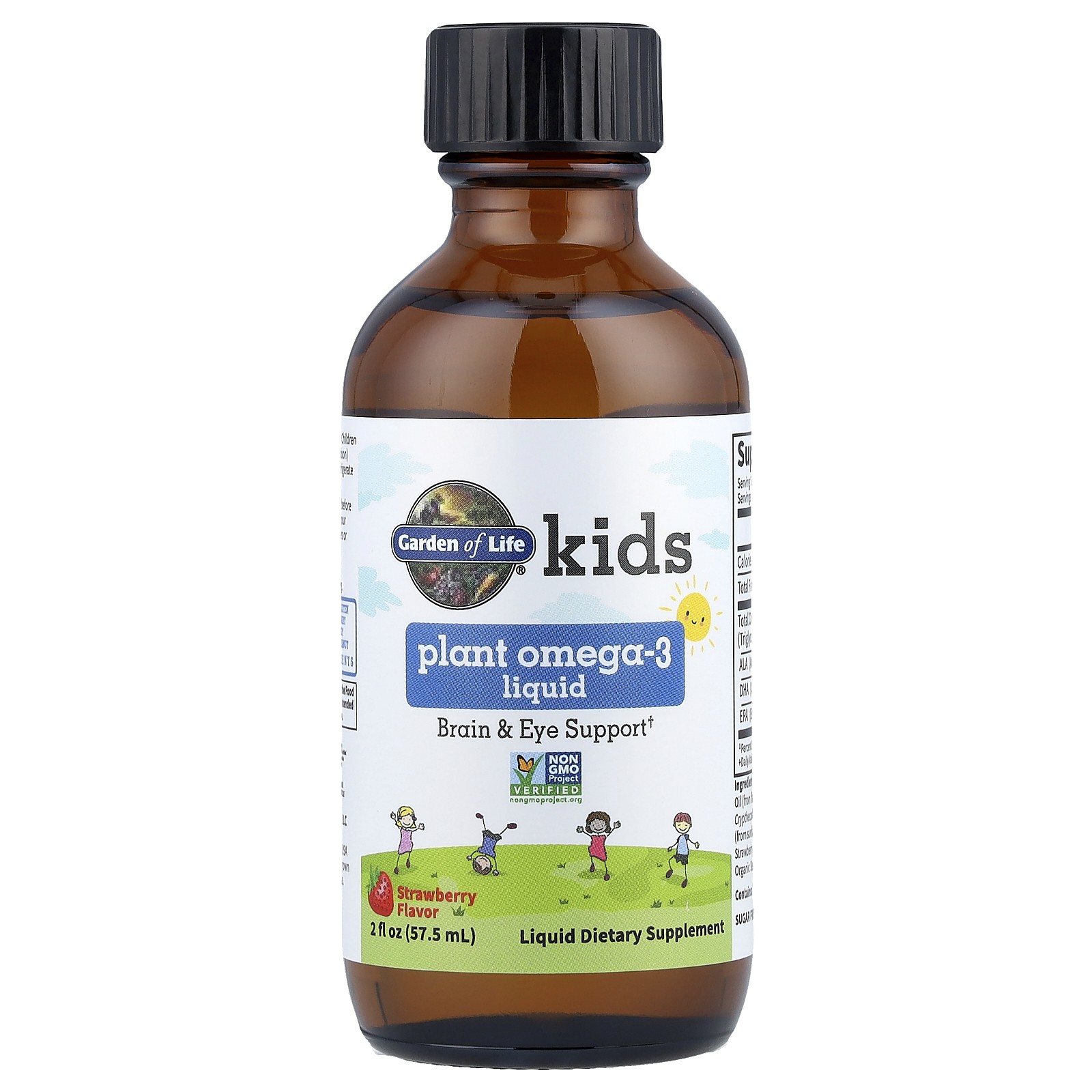 Kids Plant Omega-3 Liquid, Strawberry, 2 fl oz (57.5 ml)