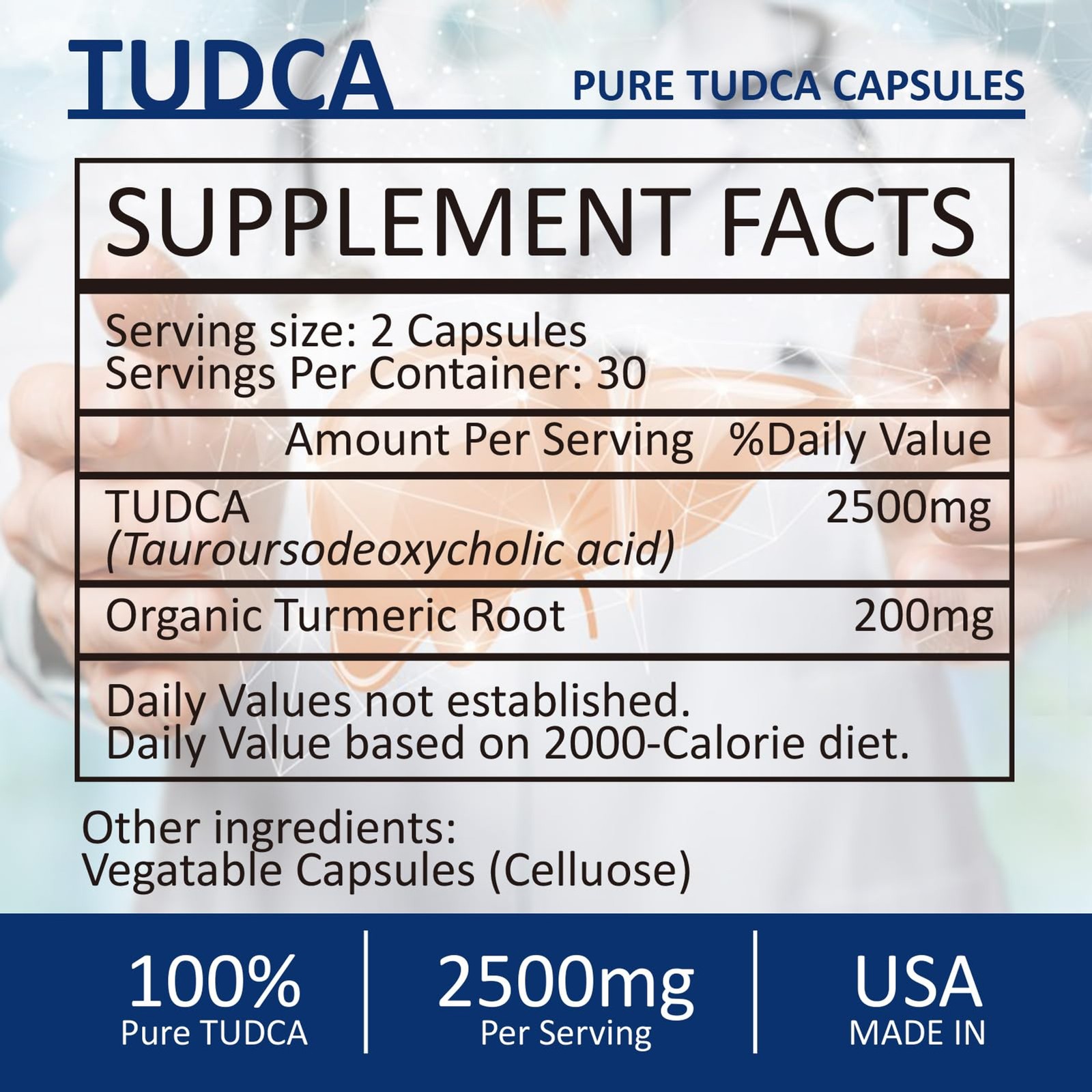 2500MG TUDCA Supplement – Bile Salts Liver Detox & Cleanse and Gallbladder Cleas
