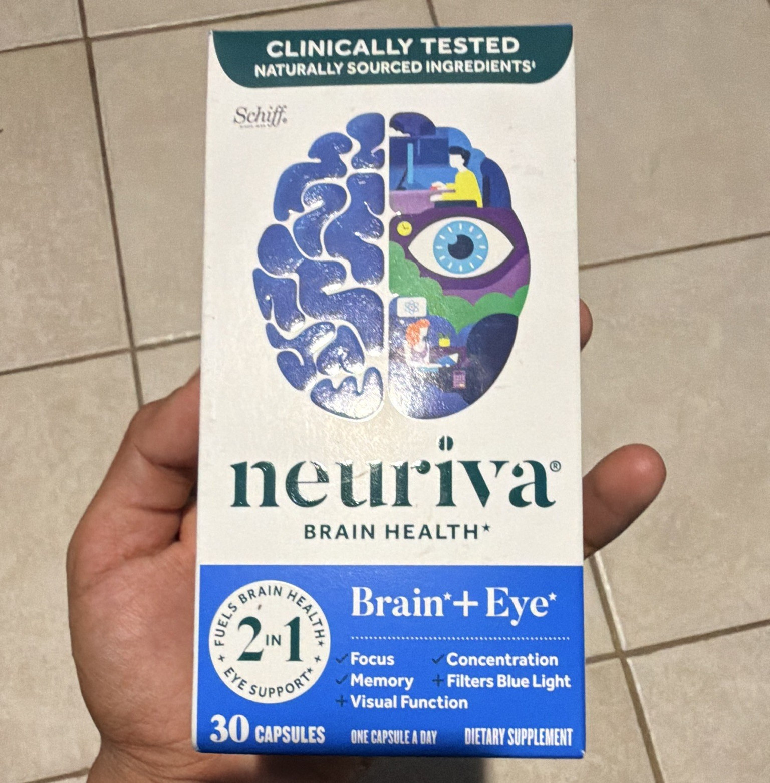 Neuriva Brain+Eye Dietary Supplement Capsules 30 Ct Exp 11/2027