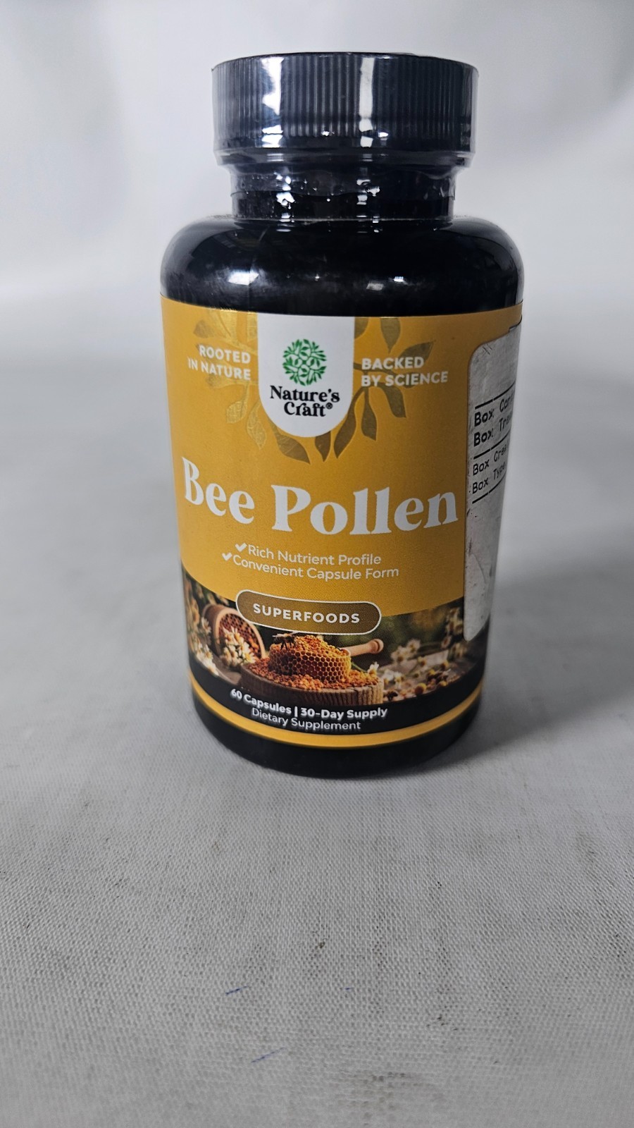 Bee Pollen 1000mg per Serving – Pure Vegetarian Gluten-Free 60ct Exp:09/2026