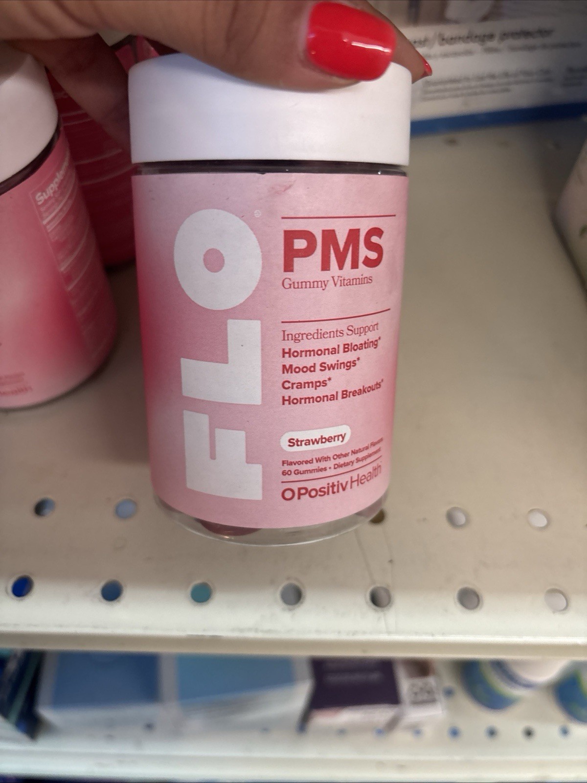 O Positiv Health FLO PMS Gummies Strawberry Hormone Support 60 Count