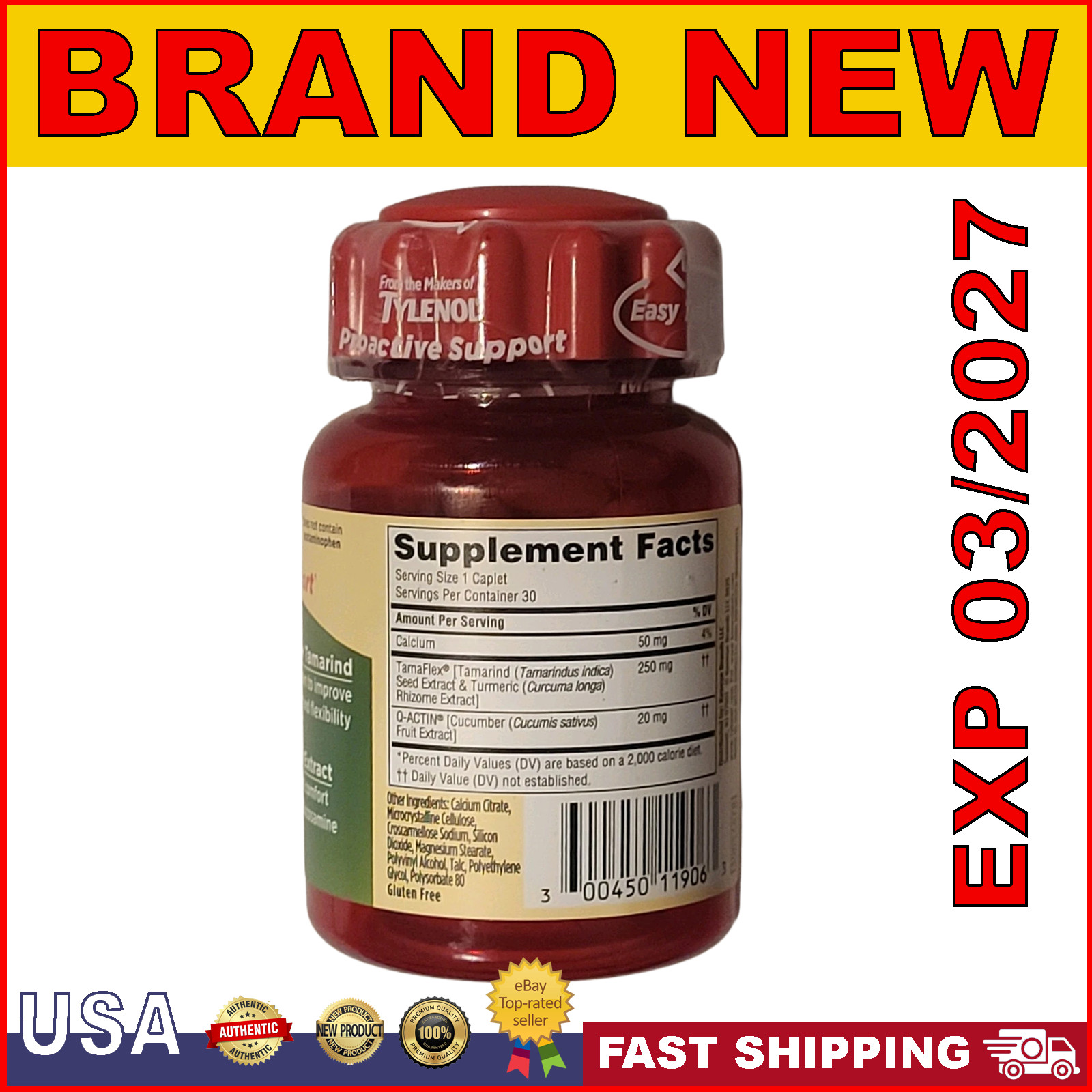 Tylenol Proactive Support Muscle & Joint | 30 Caplets | Ex 03/2027 | NEW