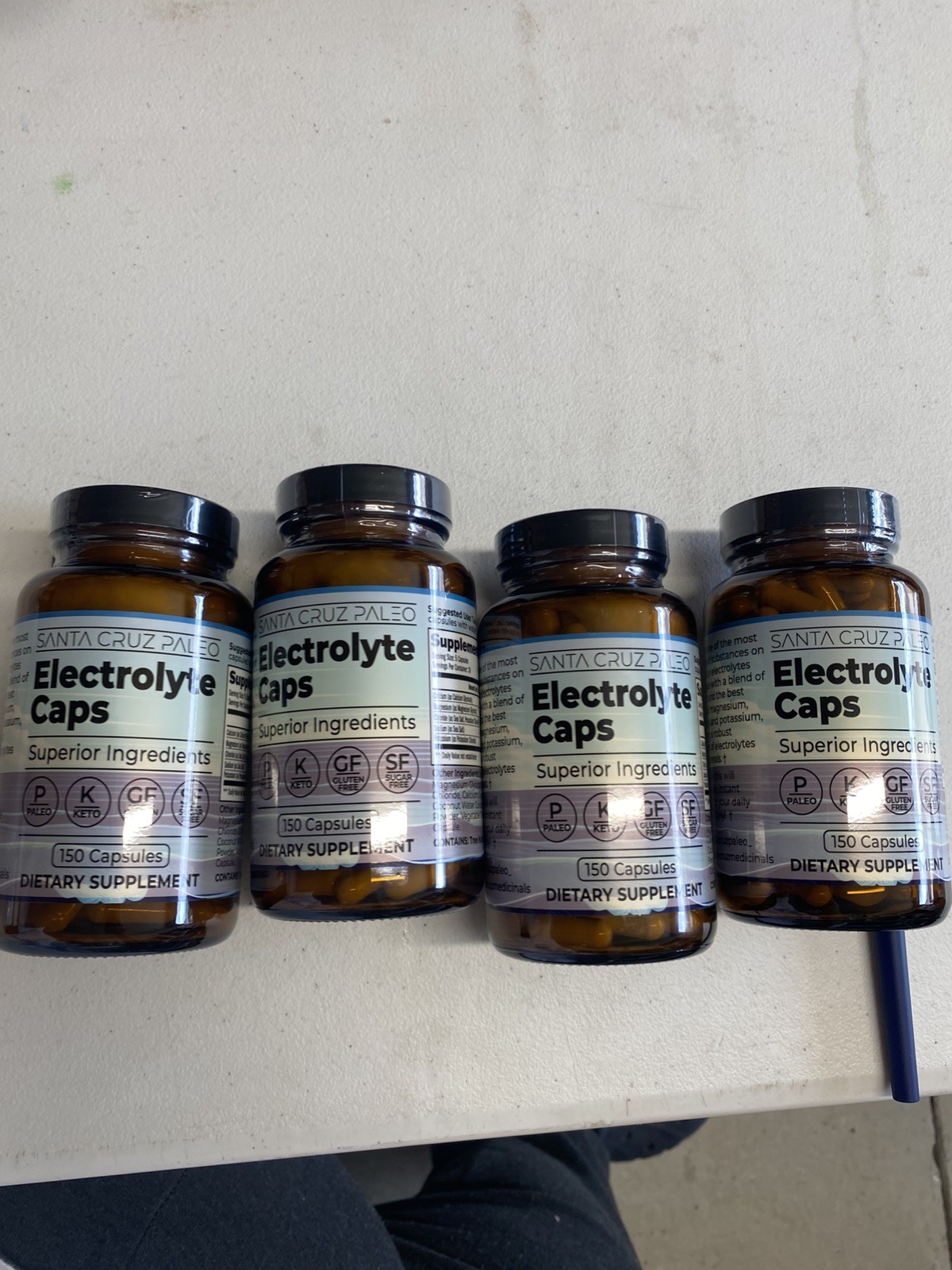 4 Pack Santa Cruz Paleo Electrolyte Caps DIETARY SUPPLEMENT 150 Capsules Each