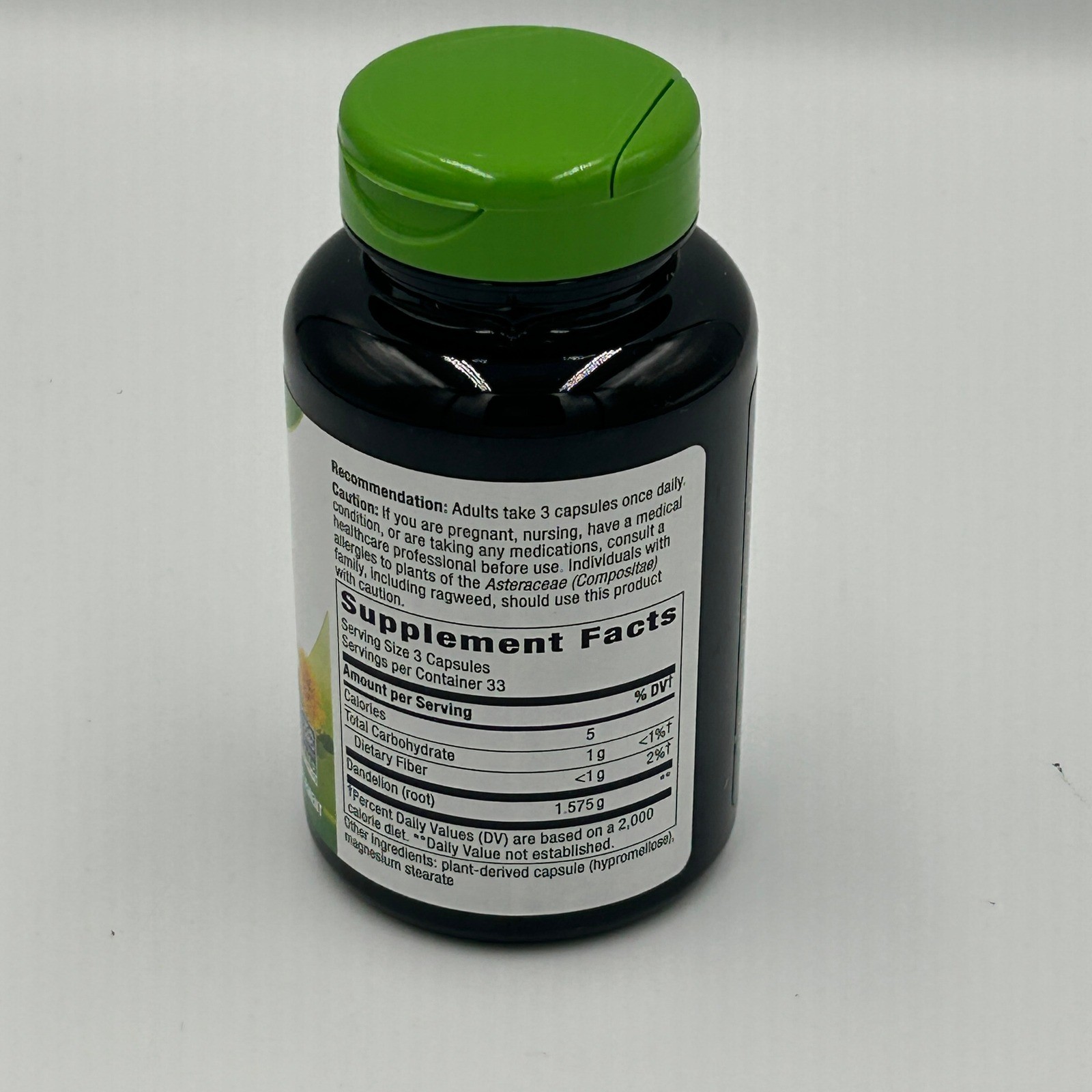 Nature’s Way Dandelion Root Supplement Unisex 100ct Green NEW 1575mg Vegan