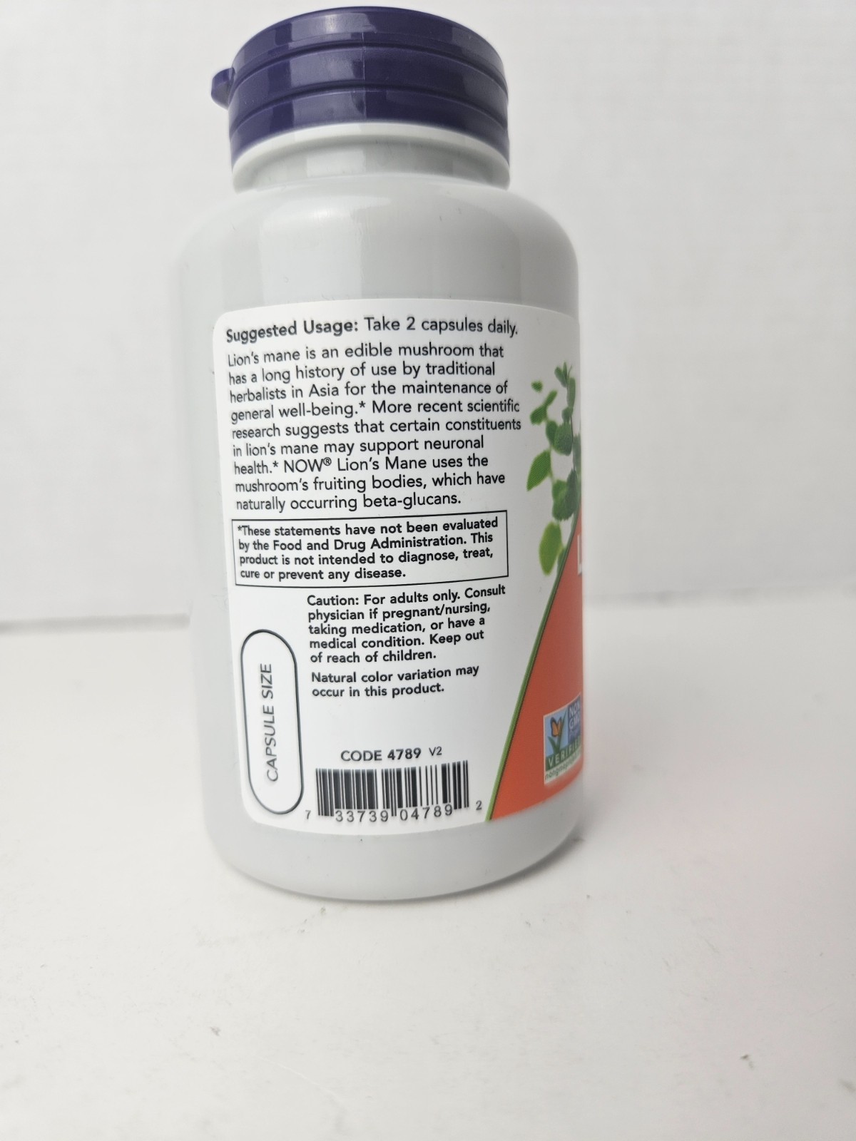 NOW Foods Lion’s Mane 500 mg Super Mushroom 60 Veg Capsules Exp 02/2029