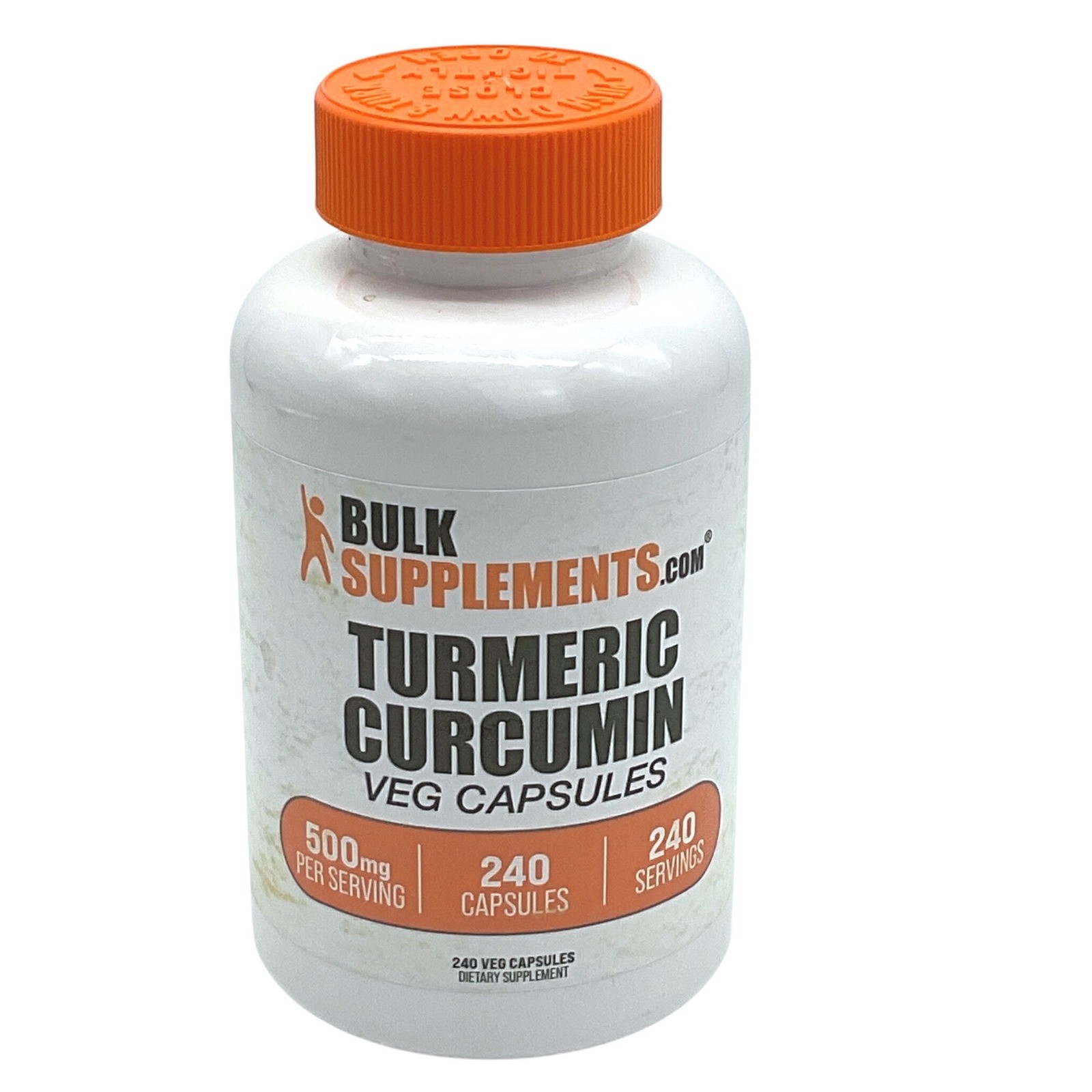 BulkSupplements Turmeric Curcumin 500mg 240 Veg Capsules Gluten Free Exp 05/2030