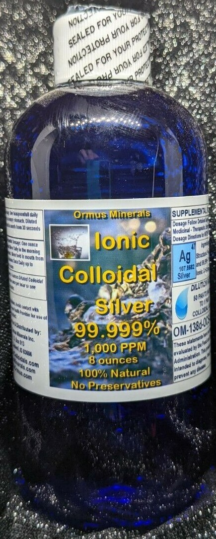FREE SHIPPING!!! COLLOIDAL SILVER 1000 PPM 8 OZ.- IMMUNE SUPPORT WITH DROPPER