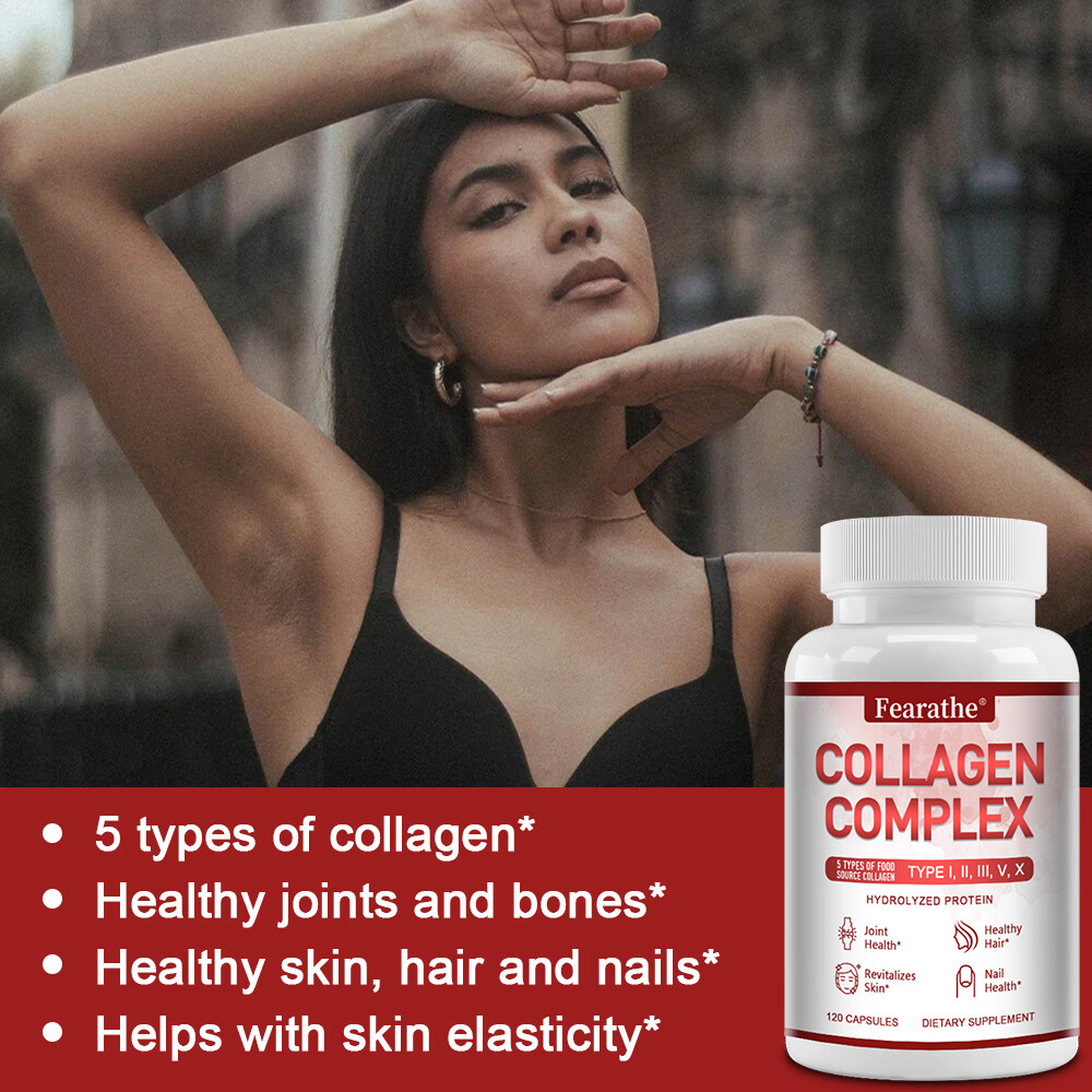 Collagen Complex for Women Collagen Protein Types I,II,III,V,X, Anti-Aging