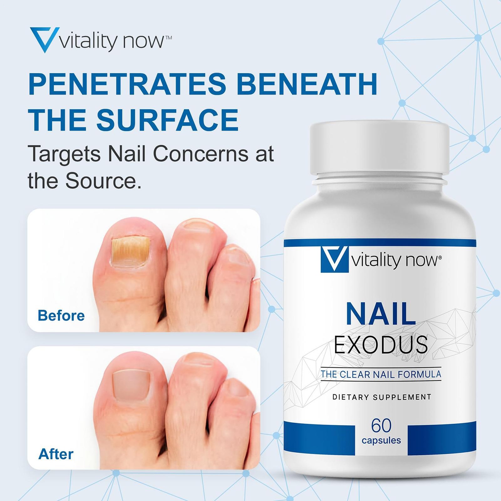 Nail Exodus Vitality Now Dietary Supplement 60 Capsules