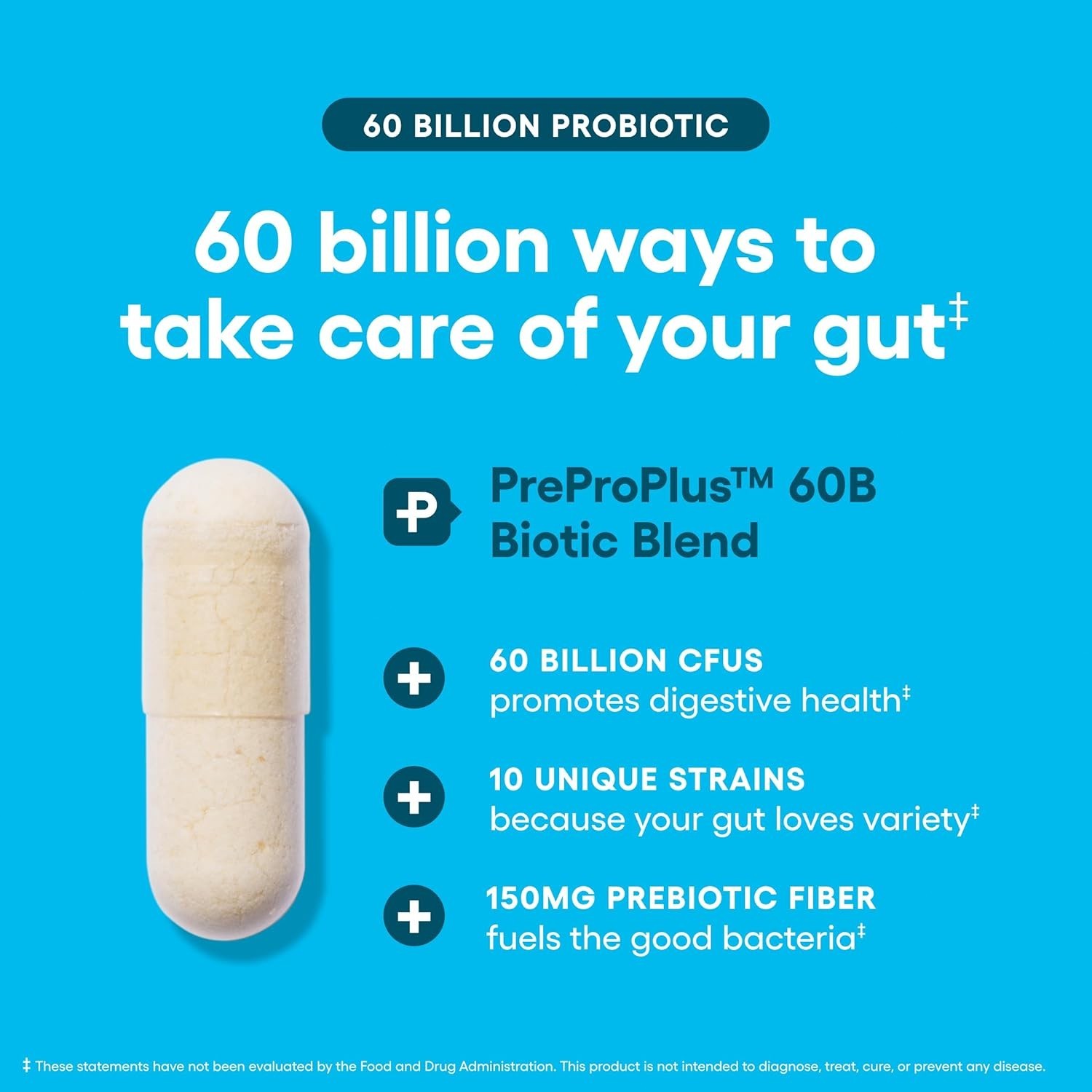 60 Billion CFU Probiotics Physician’s CHOICE Prebiotics Digestive Support 30ct