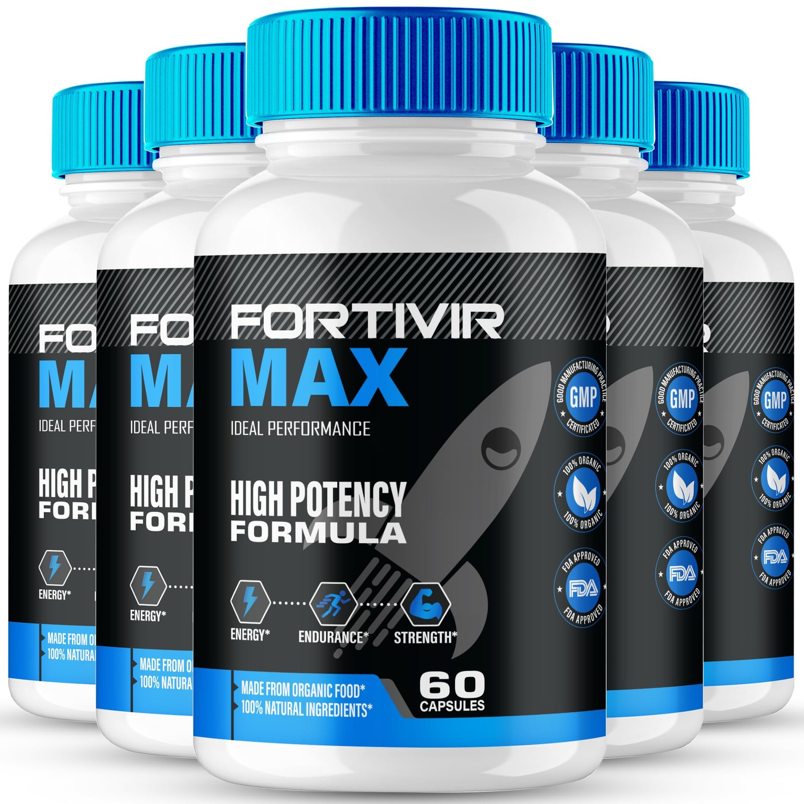 Fortivir Energy Stamina Men’s Health Supplement – 300 Capsules (5 Pack)