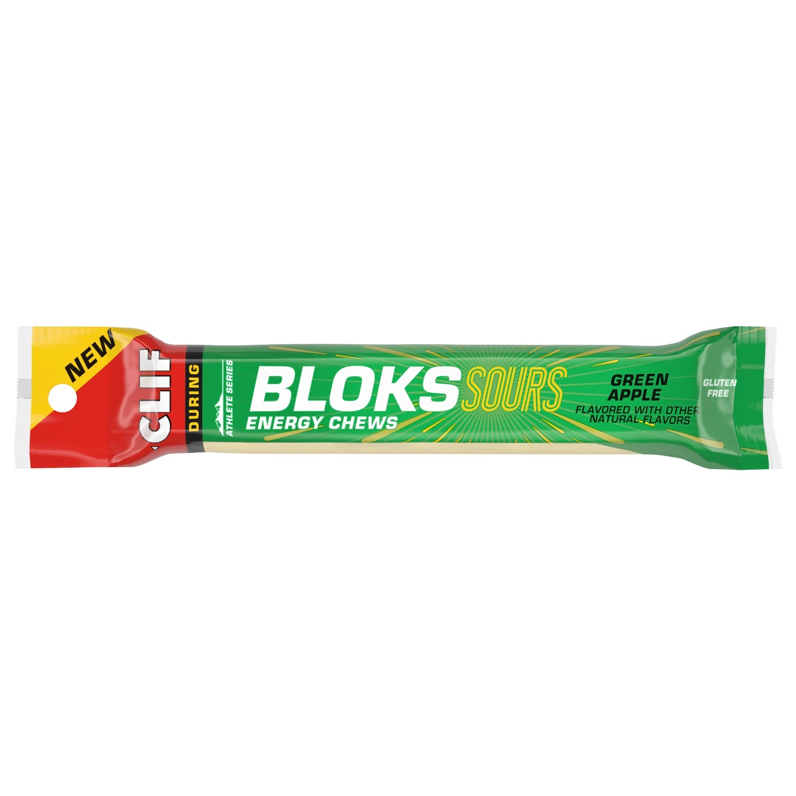 New CLIF Bloks Energy Chews Sour Green Apple 18 Bars x 60g