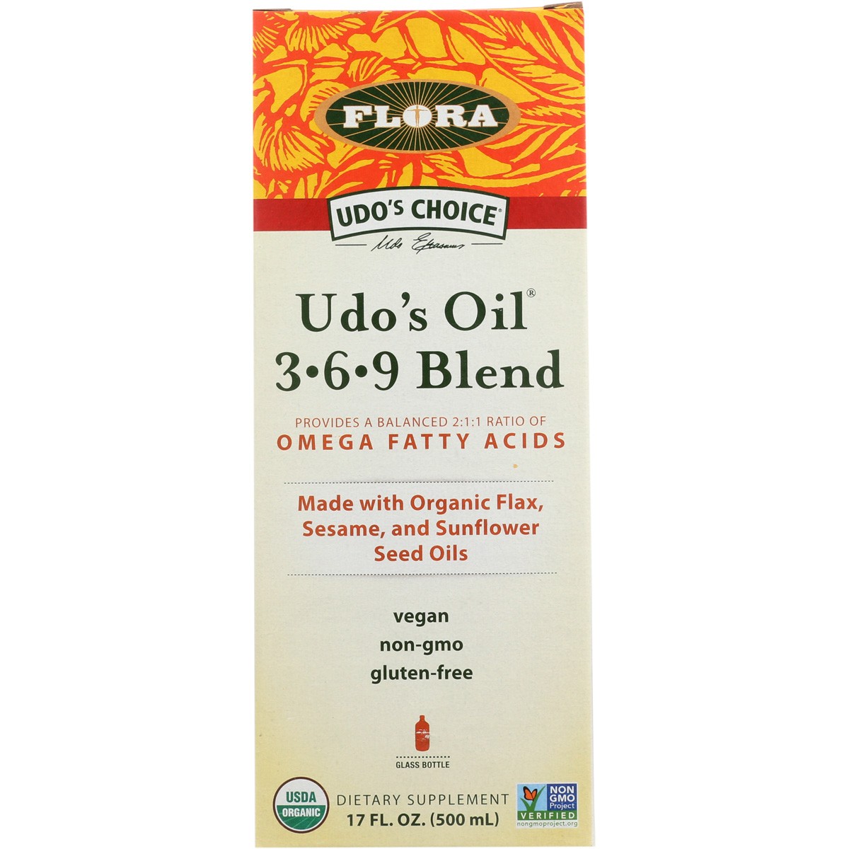 Udo’S Oil 3-6-9 Blend Omega Fatty Acid Supplement 17 Fl Oz By Flora Pasta 1 Pack