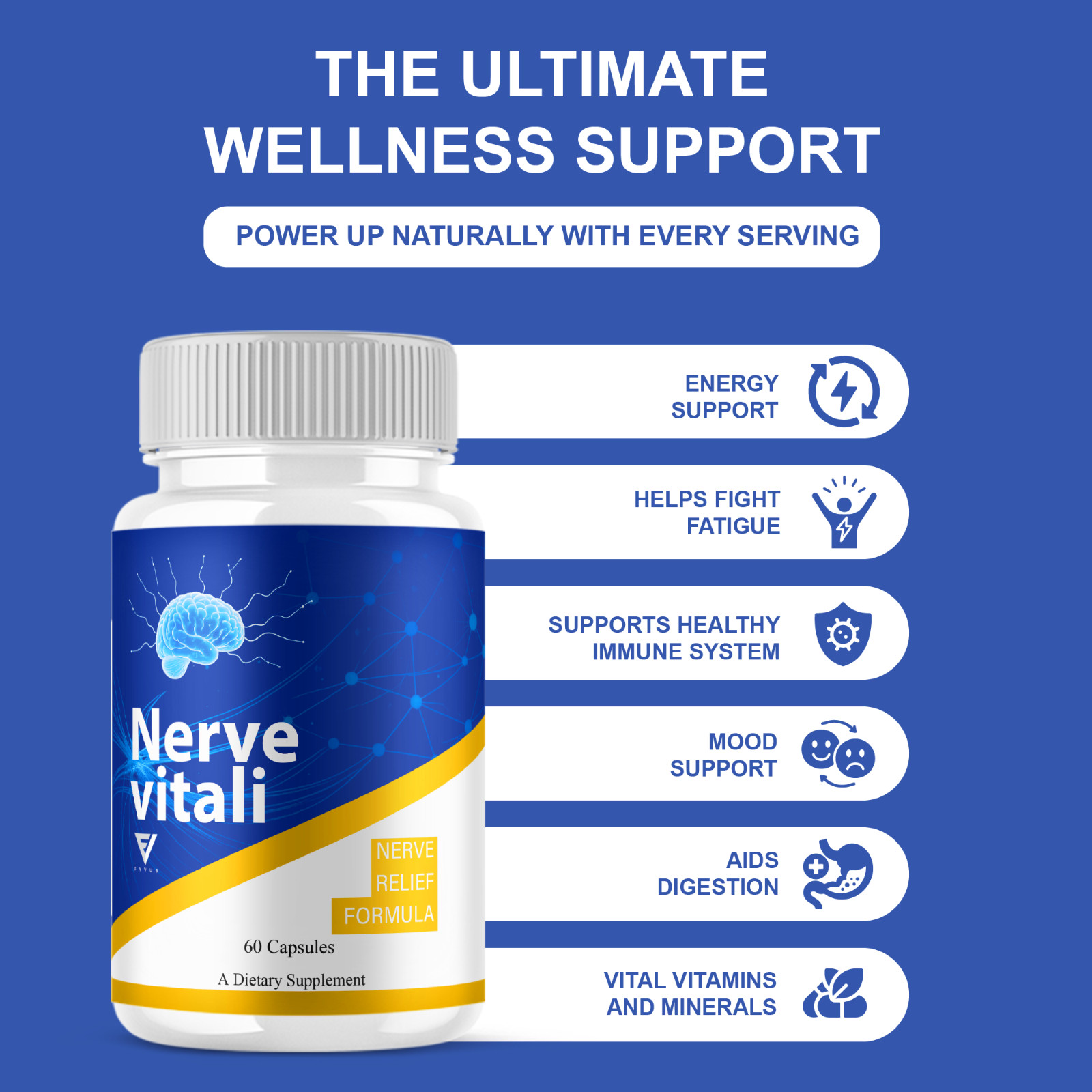 (3 Pack) NerveVitali Wellness Support, Nerve Vitali Nerve Pills (180 Capsules)