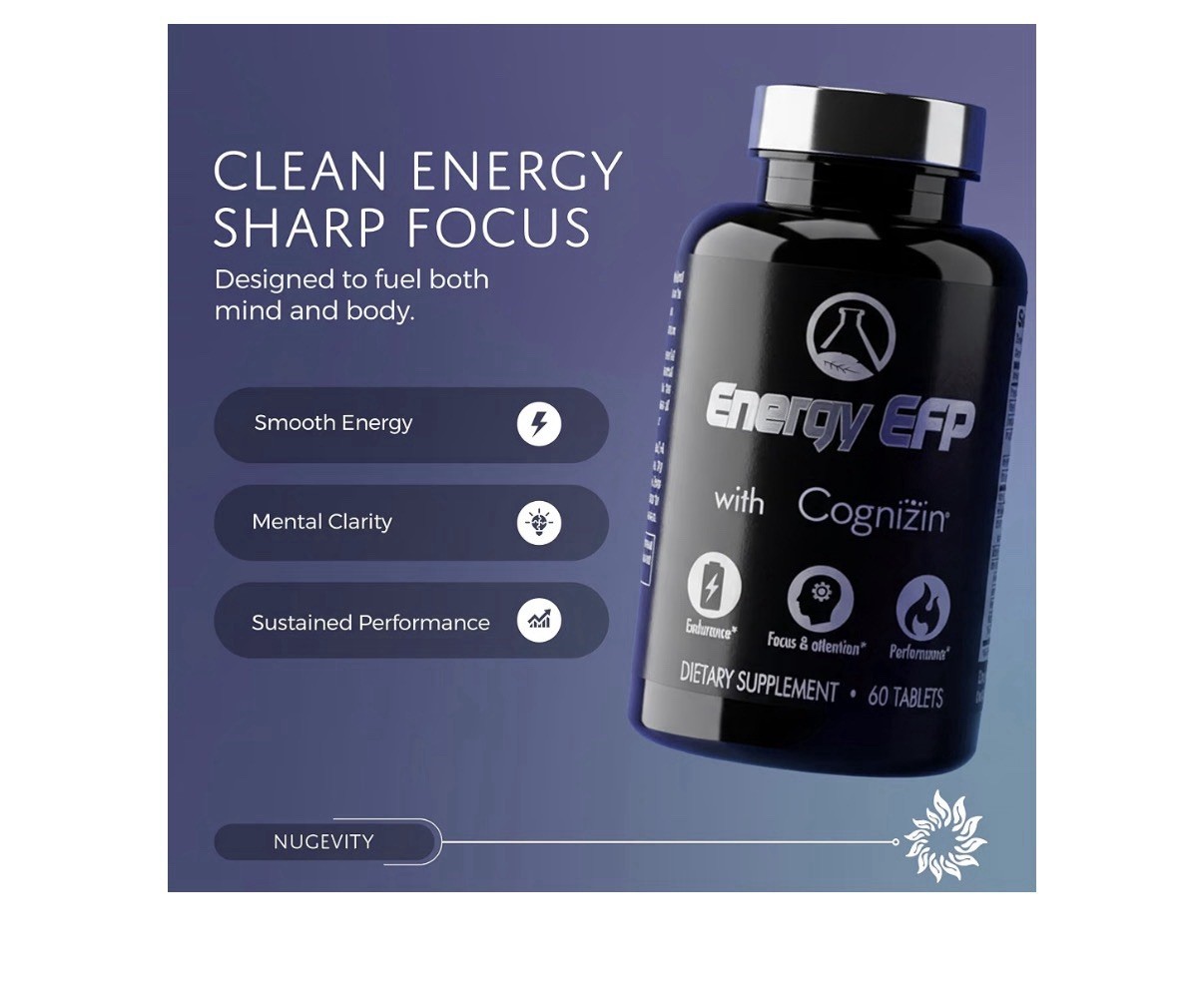 Nugevity Energy EFP With Cognizin Endurance Focus Attention Performance 60Tablet