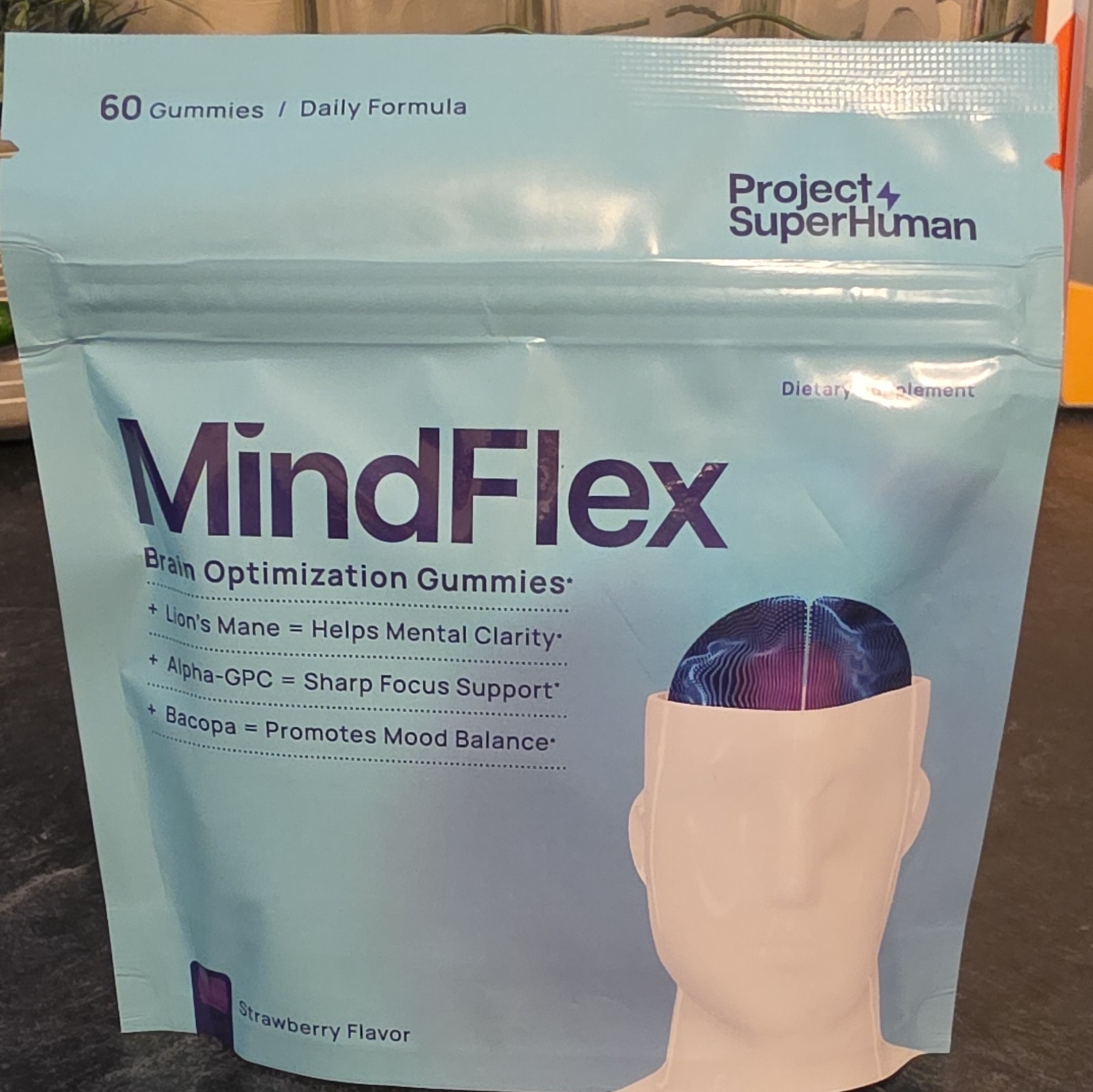 Project SuperHuman MindFlex Brain Optimization Gummies Strawberry 60 Ct Vegan