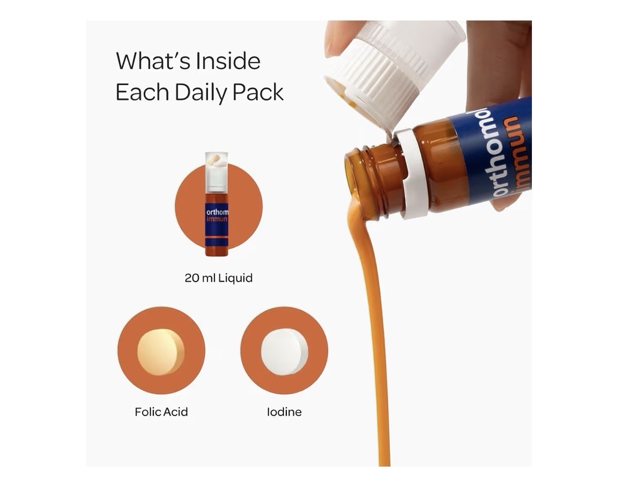 Orthomol Immun Immune Support Vials for Adults For Daily Health 30 Day Supply