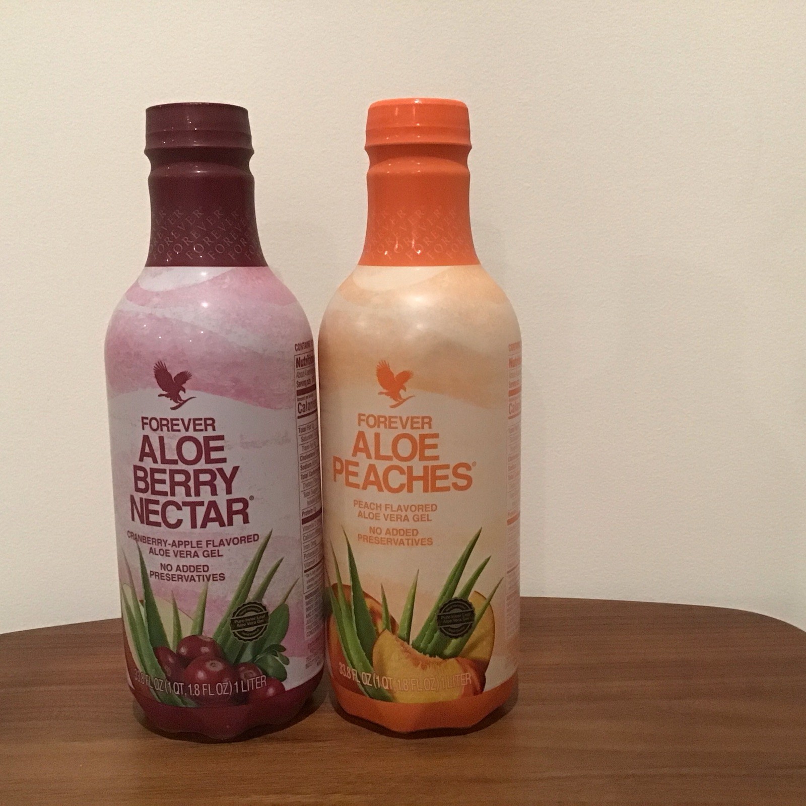 Forever Aloe Vera Juice 33.8 fl.oz Bottle Pack 2 Pack (Berry & Peaches Flavor)