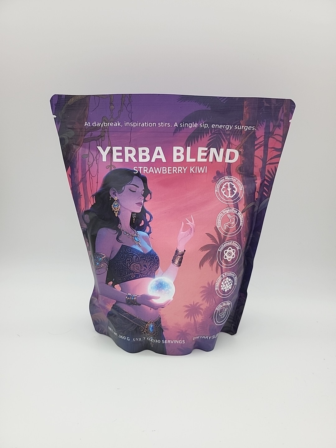 Yerba Blend Strawberry Kiwi Energy Probiotic Drink Mix 30 Servings Exp6-27