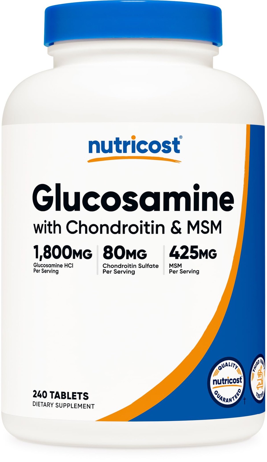 Nutricost Glucosamine 1800mg with Chondroitin & MSM, 240 Count (Pack of 1)