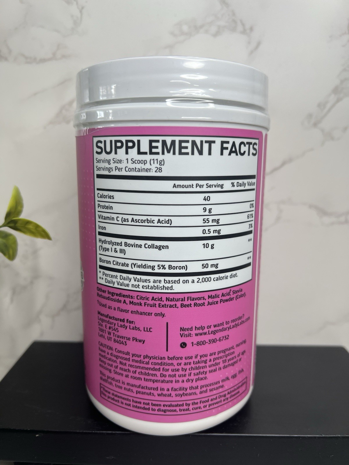 Legendary Lady Labs Rebuild Collagen Powder Power Punch 11.15 oz Exp 09/26