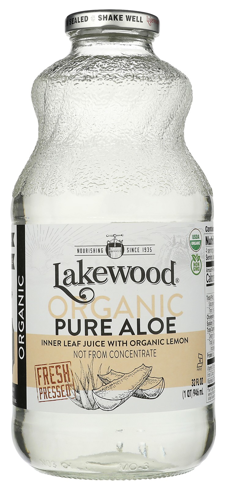 Organic Pure Aloe Juice With Lemon By Lakewood 32 Fl Oz 1 Pack