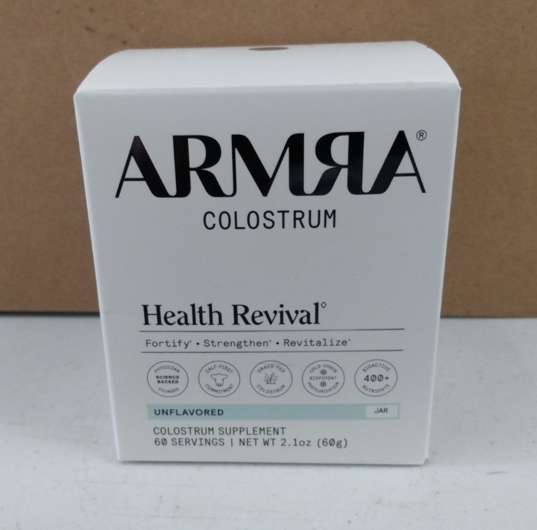 ARMRA COLOSTRUM HEALTH REVIVAL UNFLAVORED POWDER SUPPLEMENT 60 SERVINGS EXP 2/28