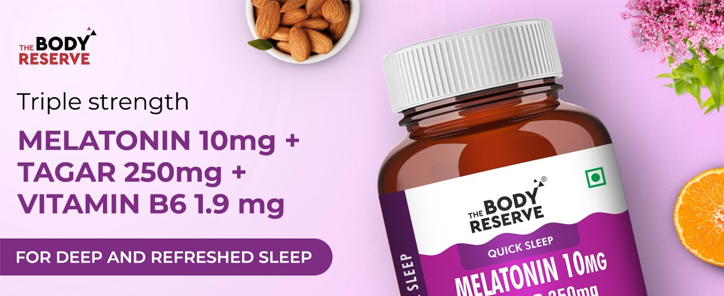 Melatonin 10mg Tagar 250mg Sleep Aid Stress Relief 4 Men Women 120 Tabs x 1/2/3
