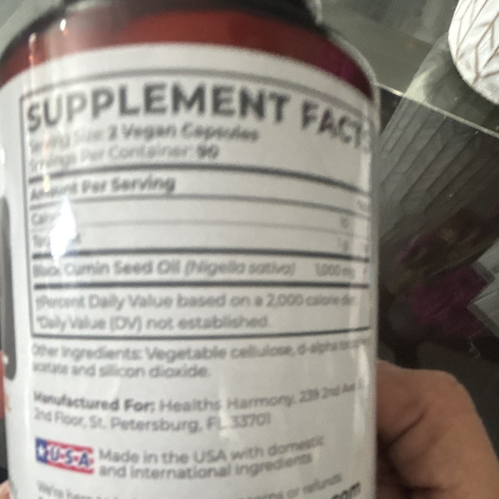 Healths Harmony Black Seed Oil 1000mg Cold Pressed Vegan 180 Caps 05/2028