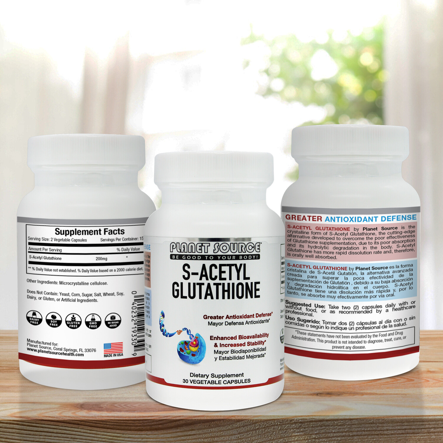 Planet Source S-Acetyl Glutathione 200 Mgs per serving – 30 Veggie capsules