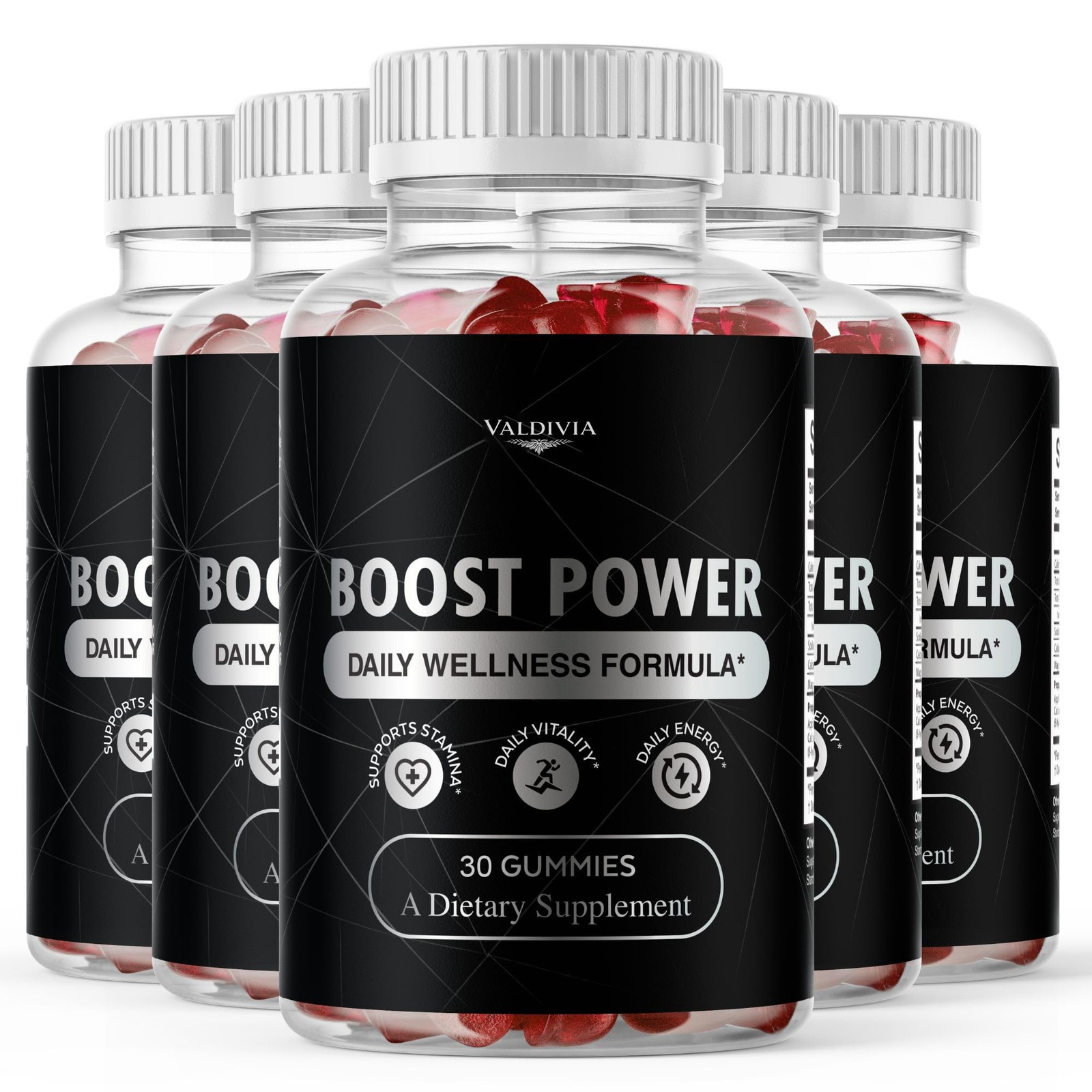 Boost Power Men Wellness Gummies Energy Vitality Daily Support 5 Pack 150Gt