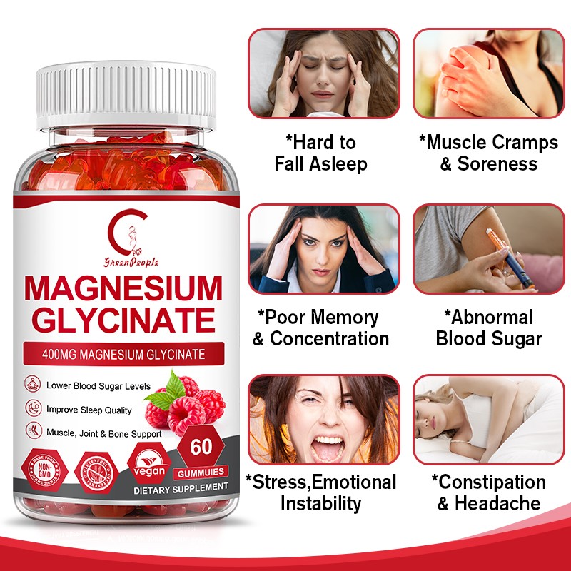 Magnesium Glycinate Gummies 60ct – Better Sleep, Calm & Relaxation, Sugar Free